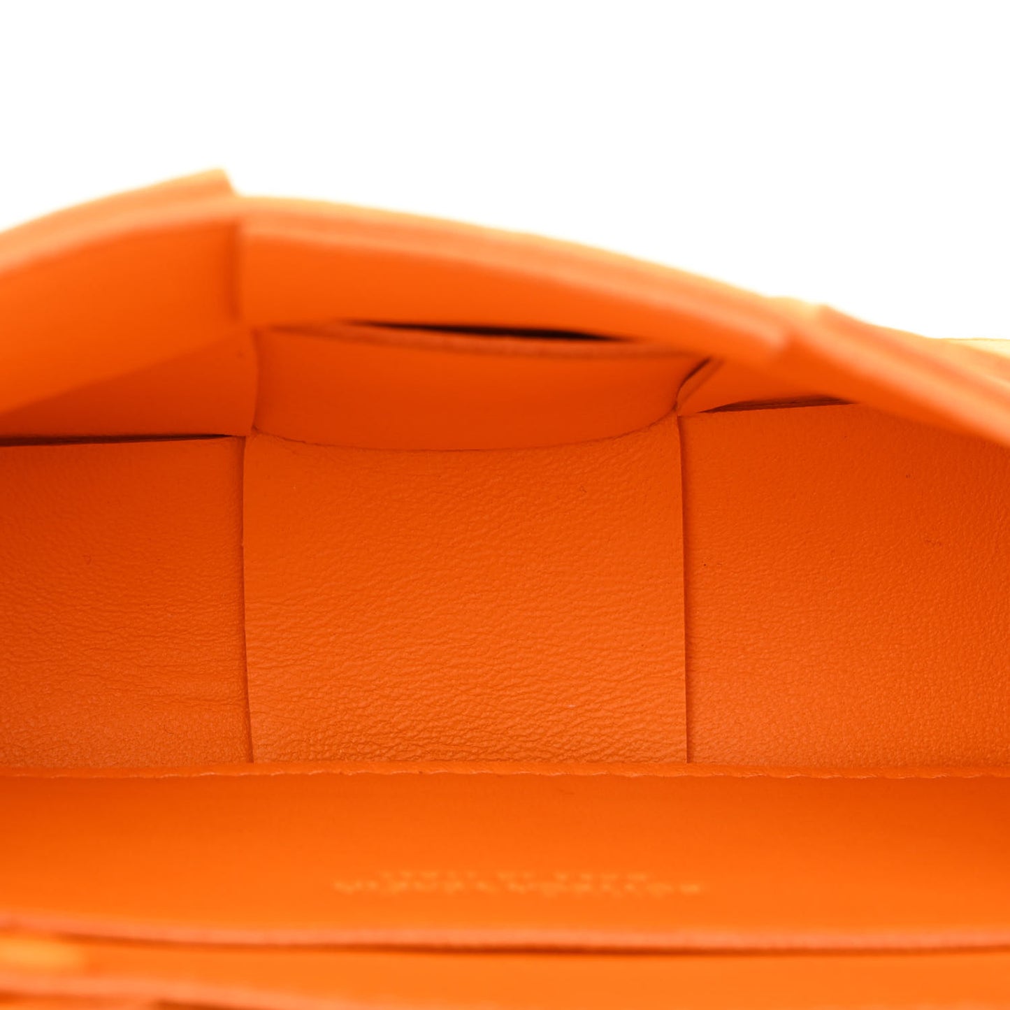 Lambskin Maxi Intrecciato Extra Mini Cassette Crossbody Bag Tangerine