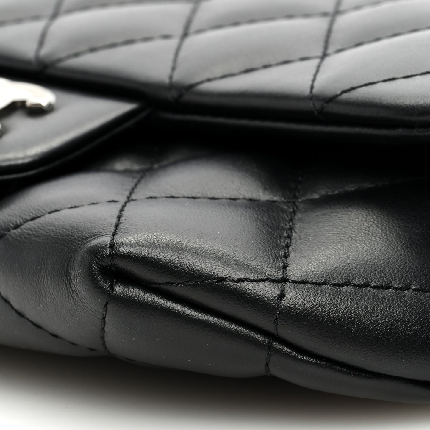Calfskin Quilted CC Uniform Flap Belt Bag Black