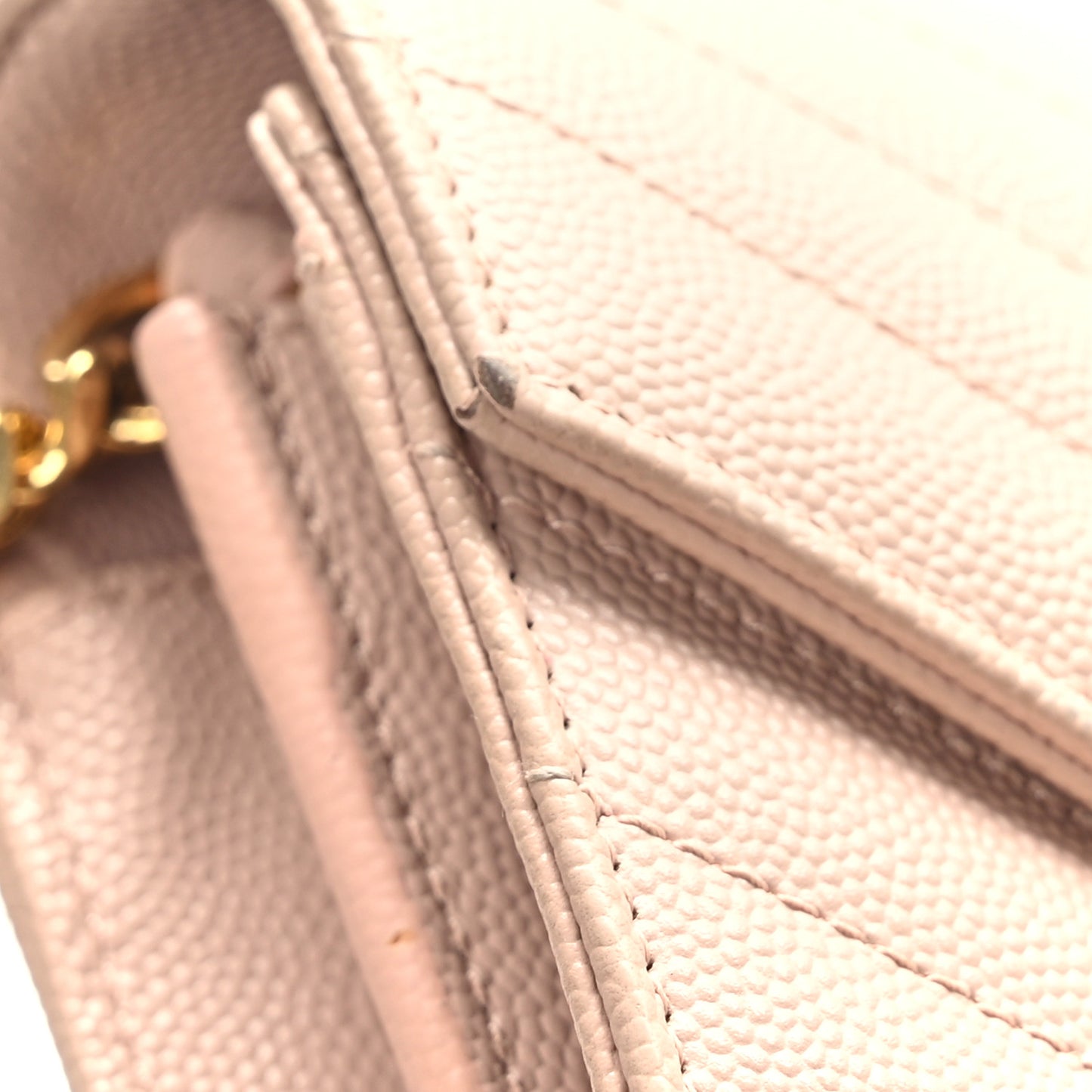 Grain De Poudre Matelasse Chevron Monogram Chain Wallet Rose Antic