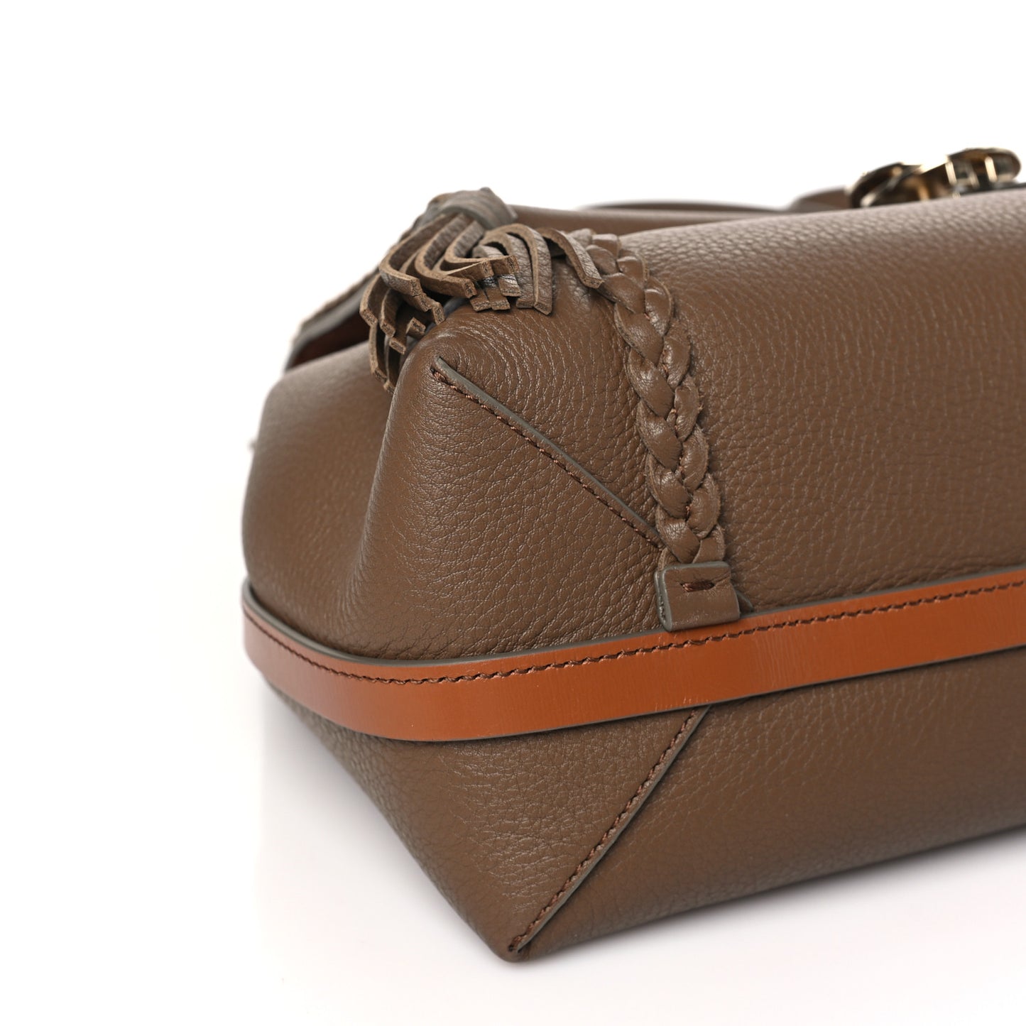 Grained Calfskin Medium Penelope Shoulder Bag Nut