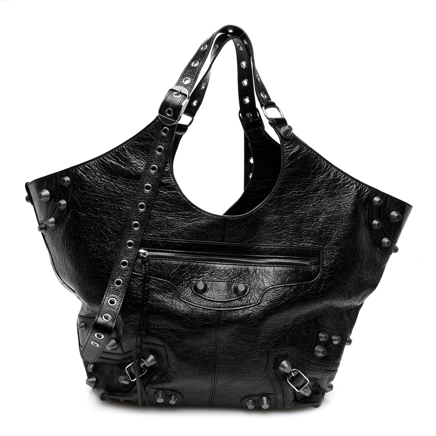 Balenciaga Agneau Arena Large Le Cagole Carry All Bag Black