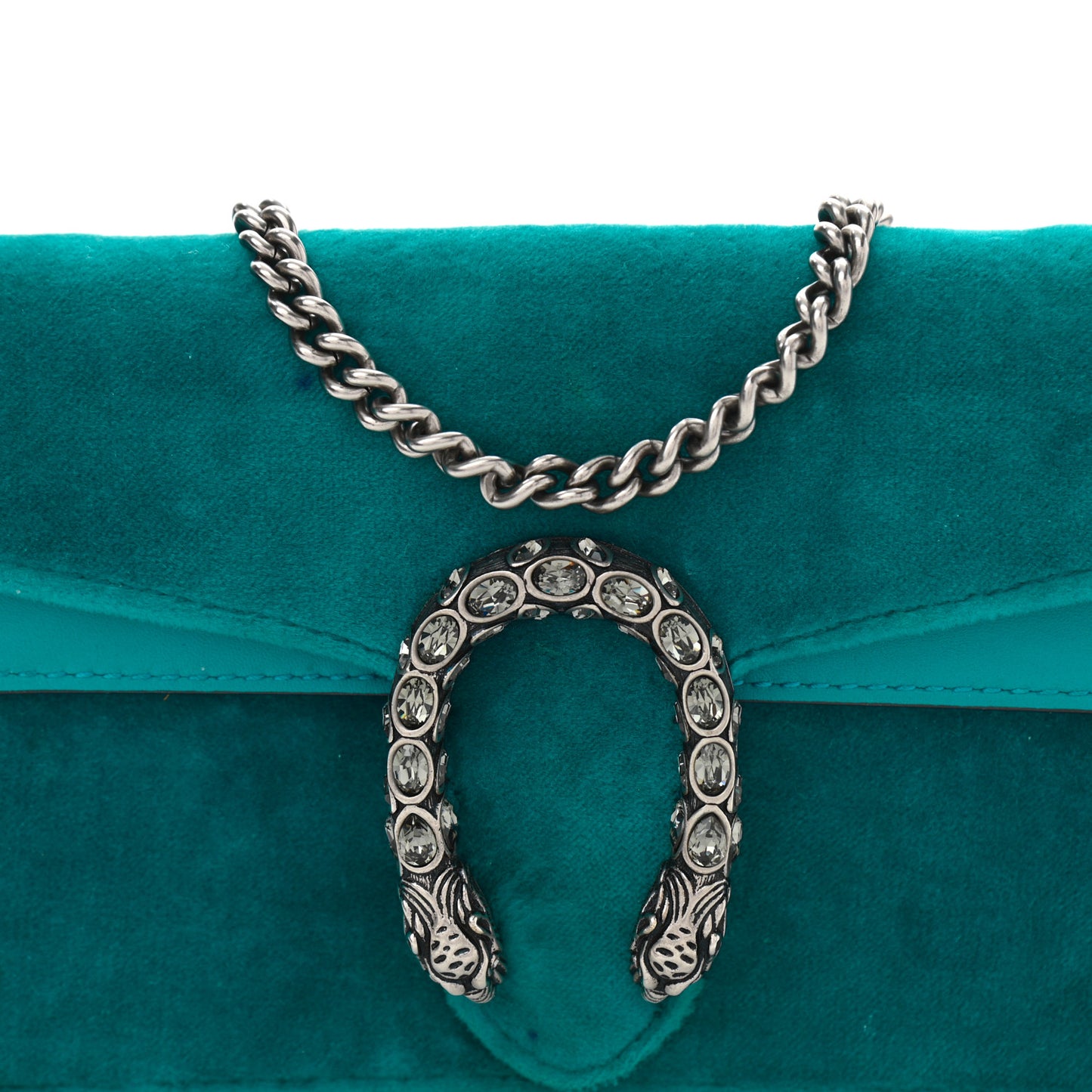 Velvet Super Mini Dionysus Shoulder Bag Pavone Cyan