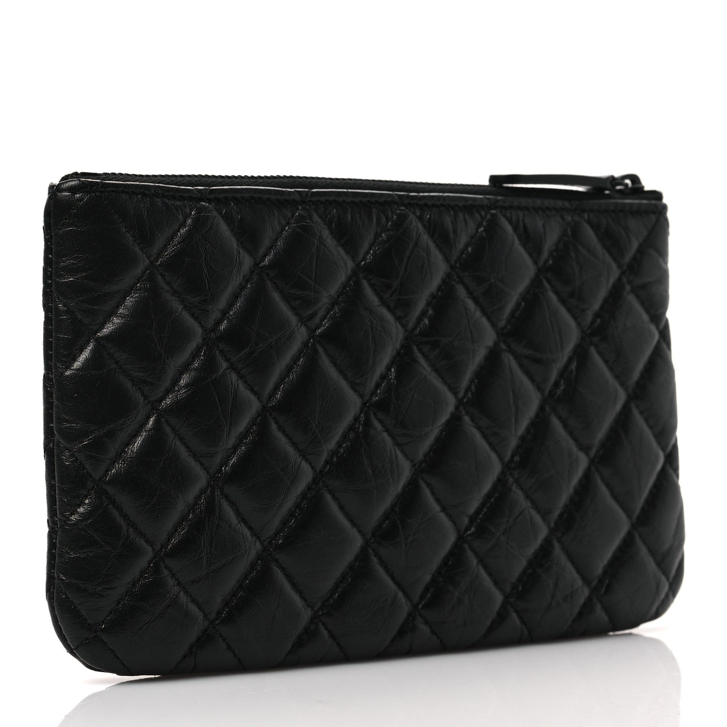 Aged Calfskin Quilted Medium Reissue Cosmetic Case So Black