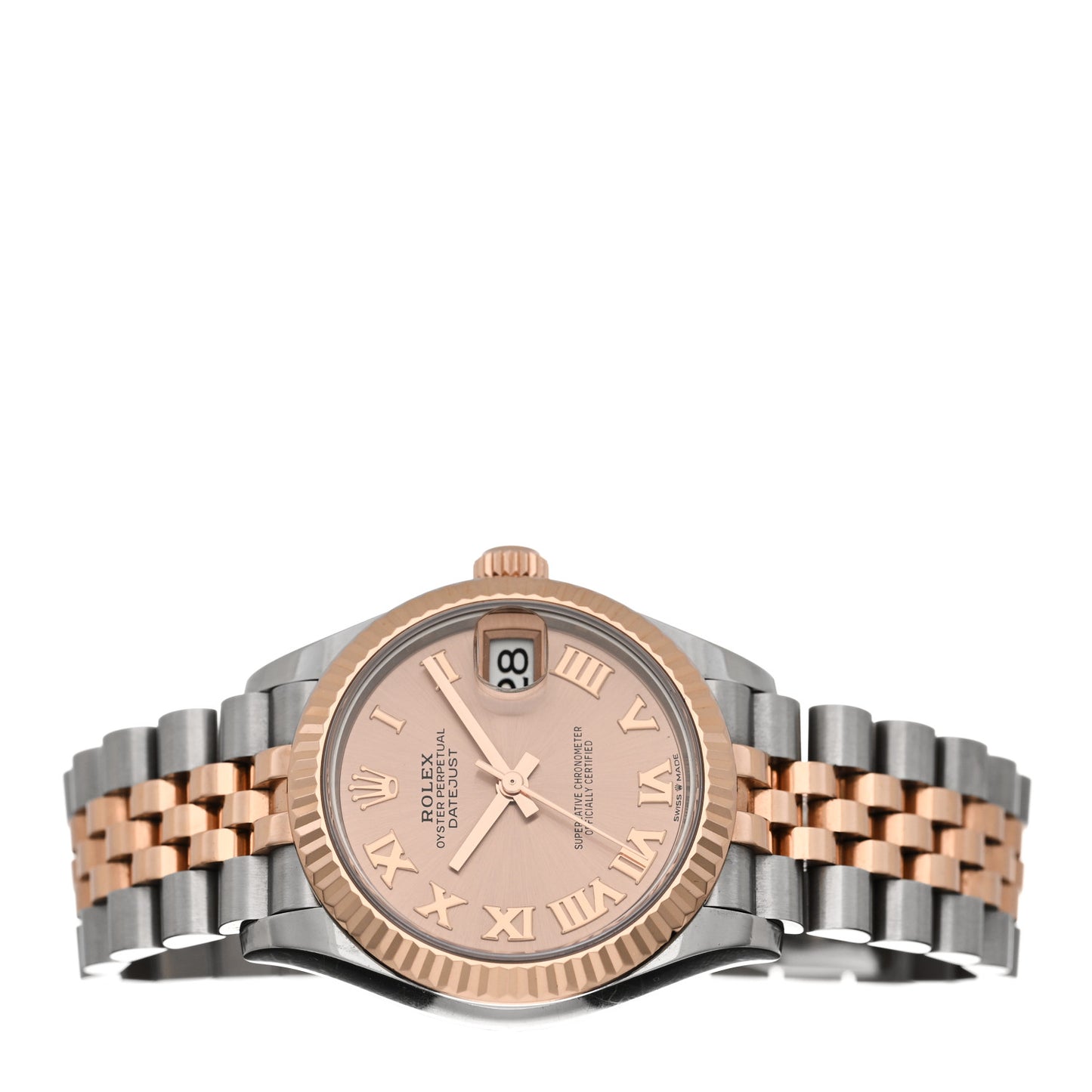 Stainless Steel 18K Everose Gold 31mm Oyster Perpetual Datejust Watch Sundust Roman 278271