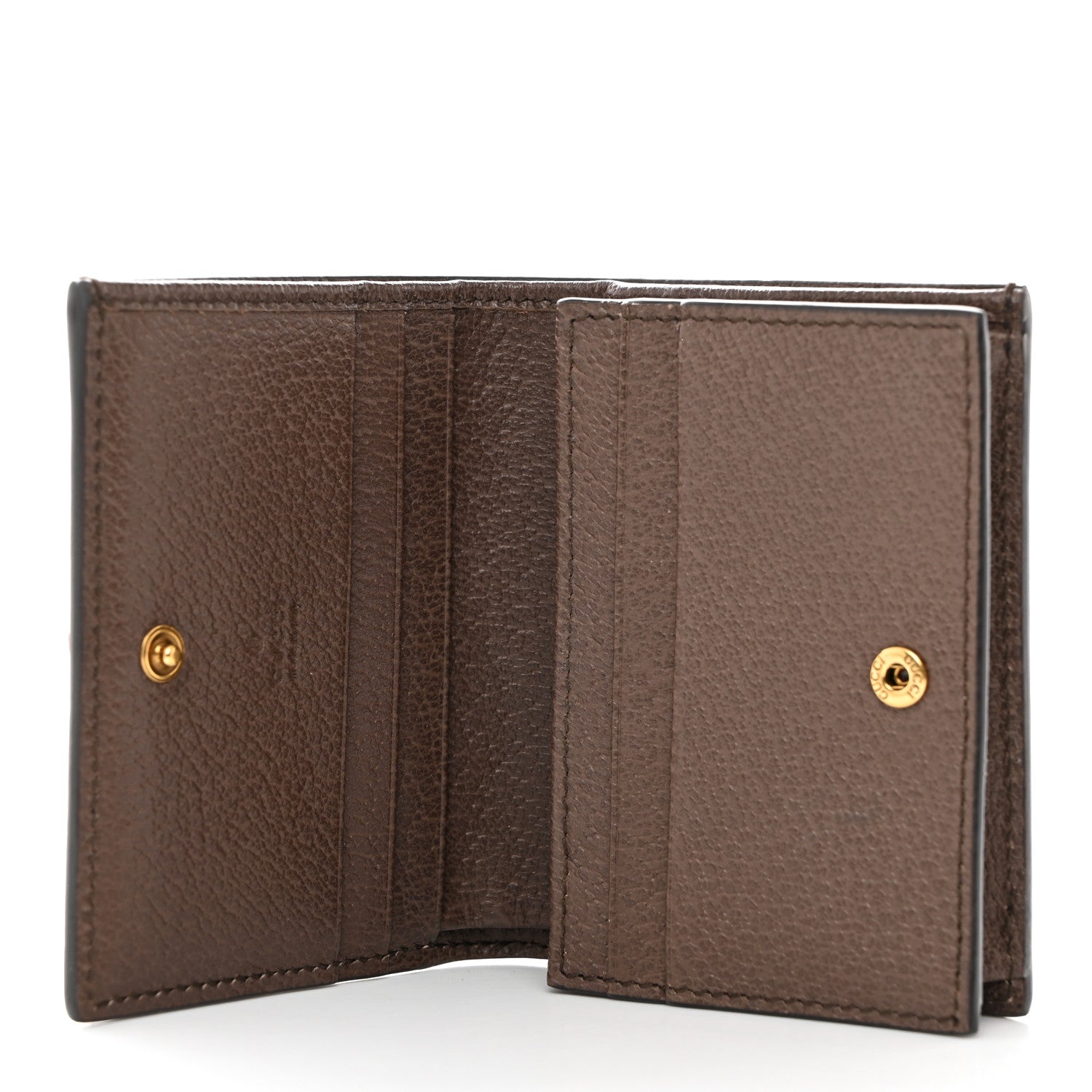 Gucci Monogram Jumbo GG Textured Dollar Calfskin Diana Card Case Wallet Camel Ebony New Acero 5 of 8
