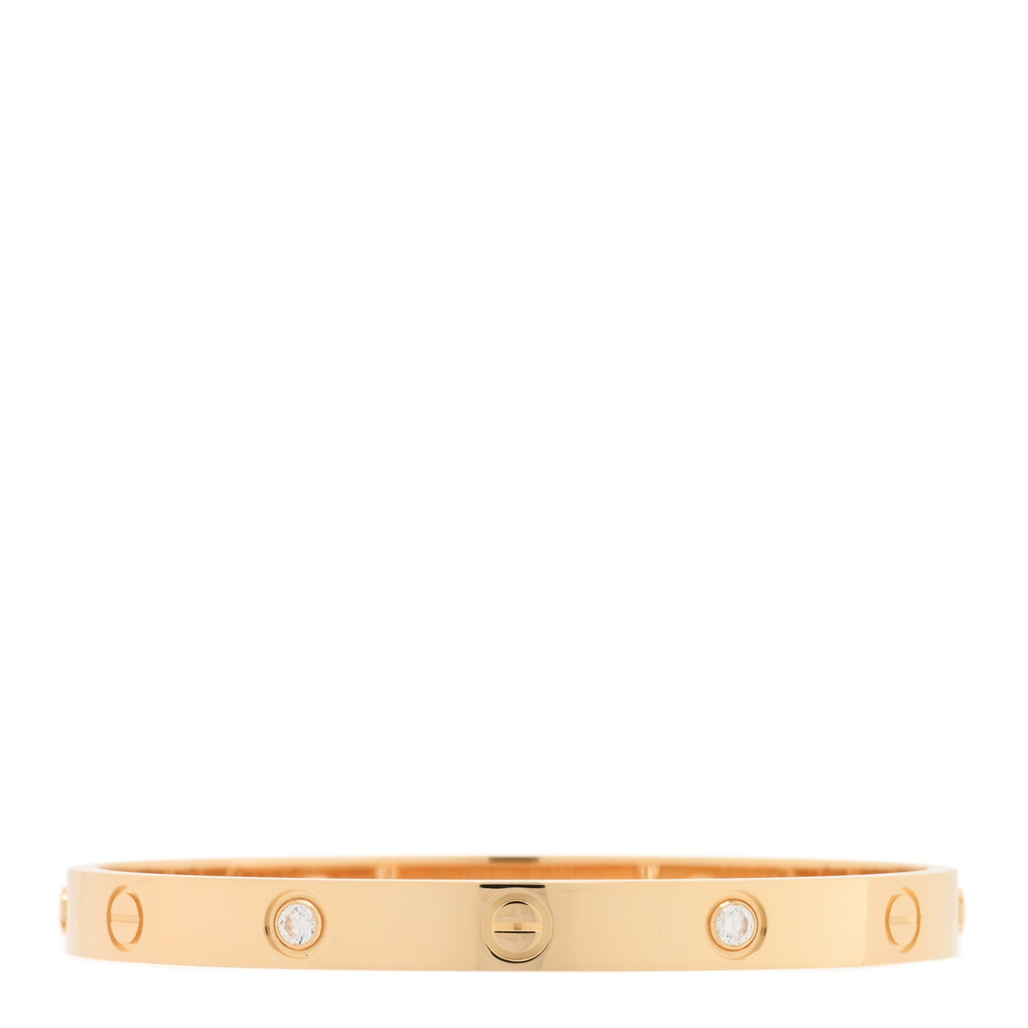 18K Yellow Gold 4 Diamond LOVE Bracelet 17