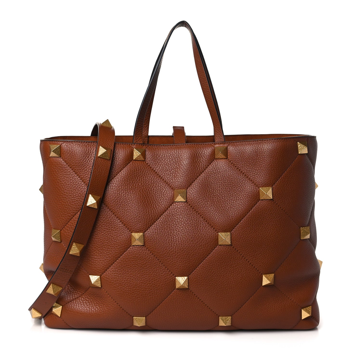 Grained Calfskin Large Roman Stud Tote Selleria