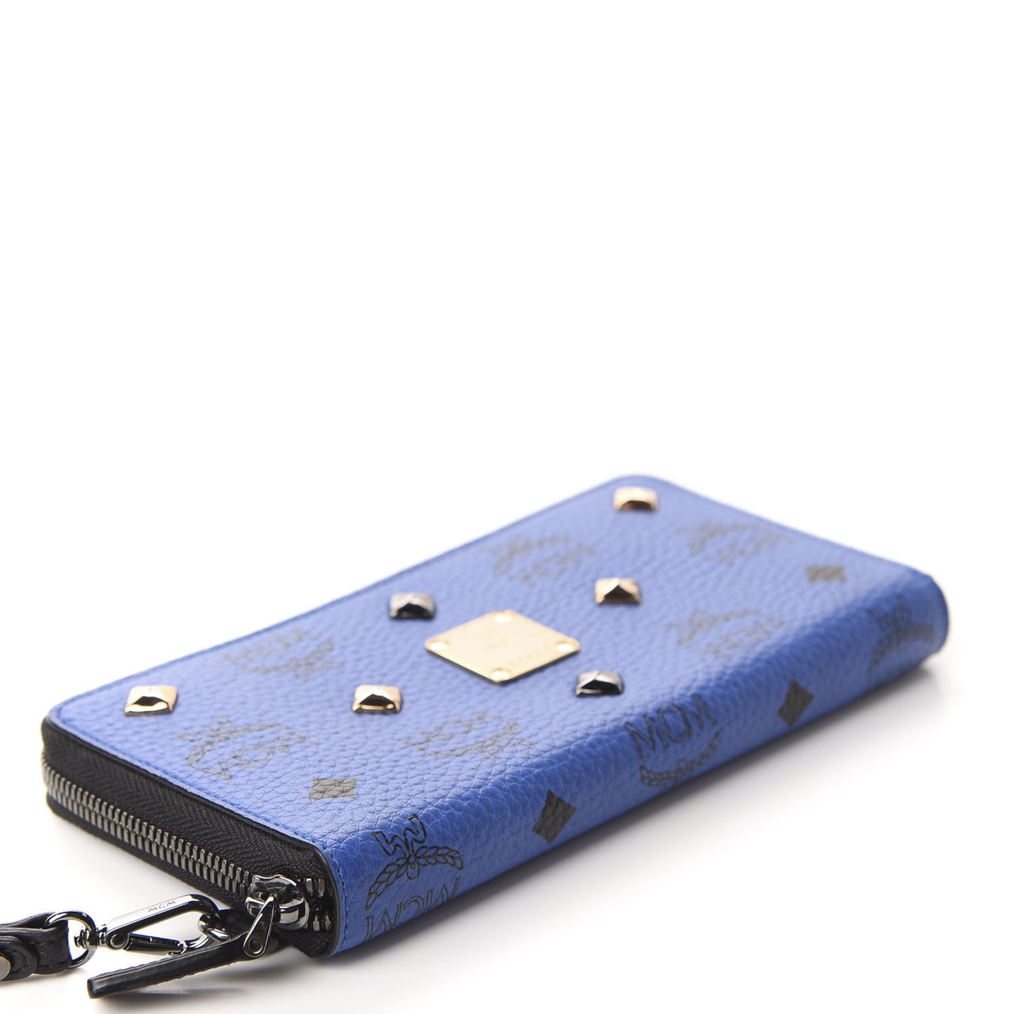 Visetos Studded Zip Around Wristlet Wallet Blue