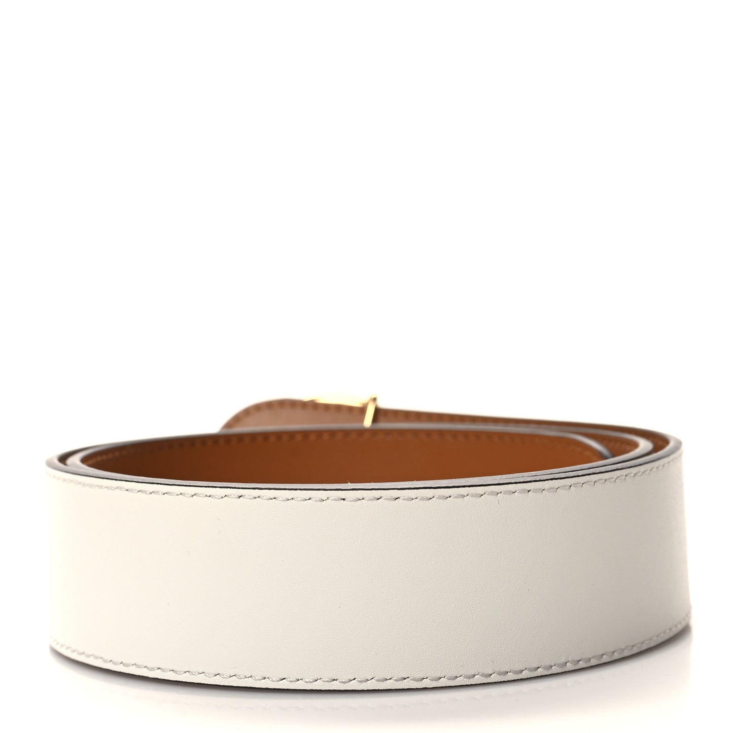 Vitello Liberty F is Fendi Bi-Color Reversible Belt 80 32 Caramello White