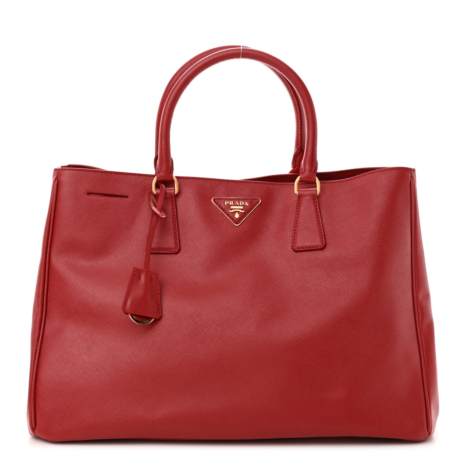 Prada Saffiano Lux Large Tote Fuoco 1 of 8