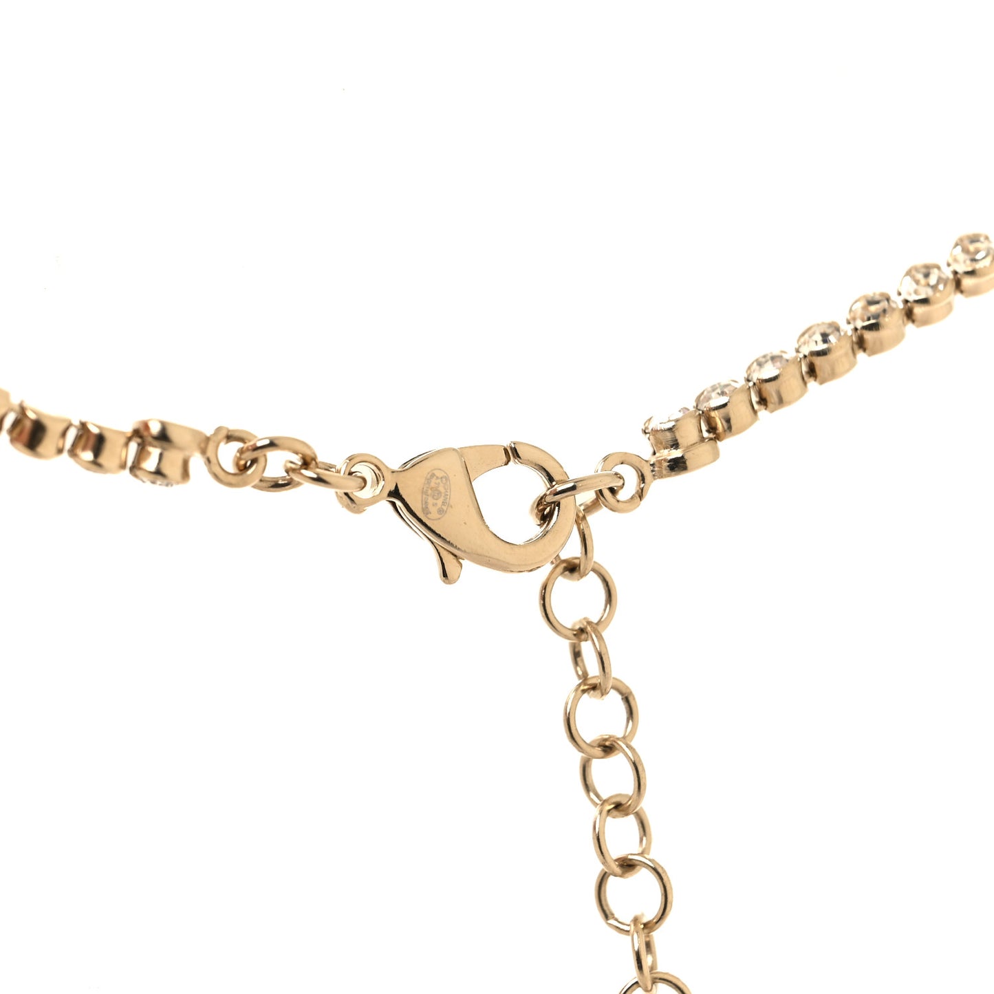 Crystal CC Chain Short Necklace Gold