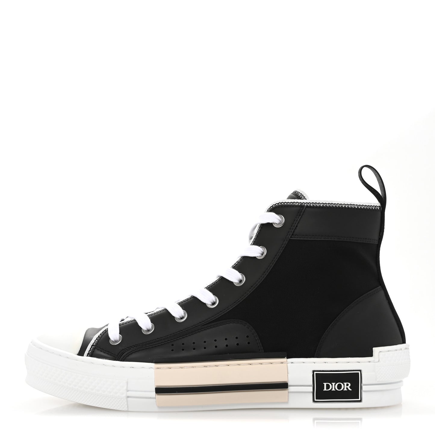 Nylon Calfskin Mens B23 High Top Sneakers 42 Black