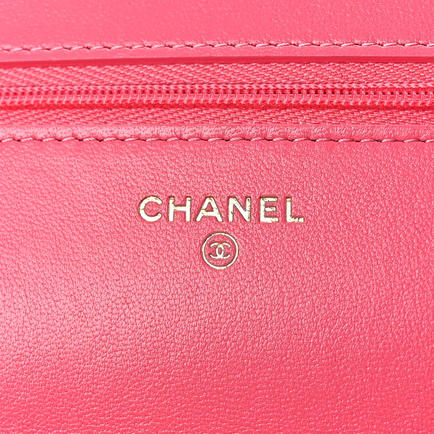 Lambskin Plexiglass Quilted Coco Love Wallet On Chain WOC Pink