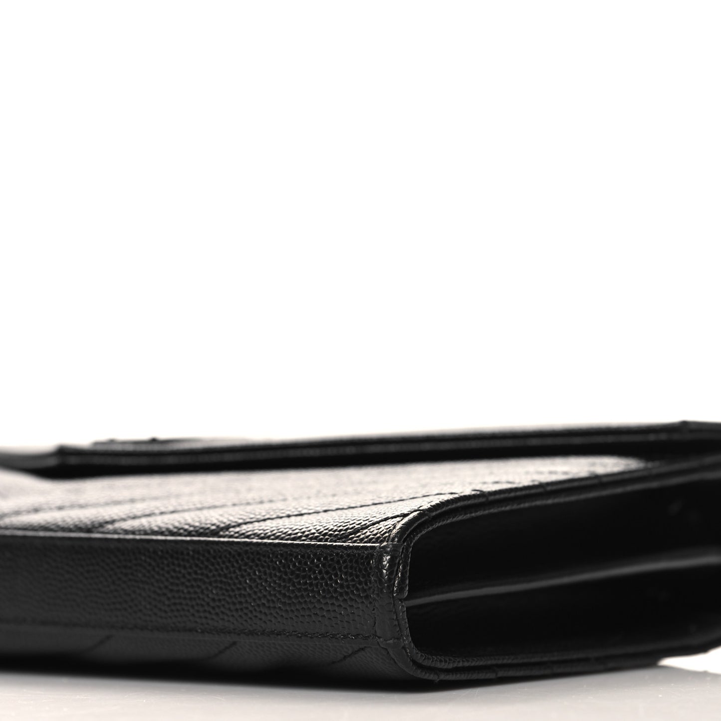 Grain De Poudre Matelasse Chevron Monogram Monochrome Chain Wallet Black