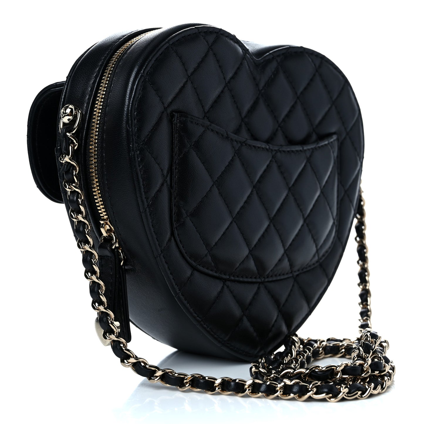 Lambskin Quilted CC In Love Heart Bag Black