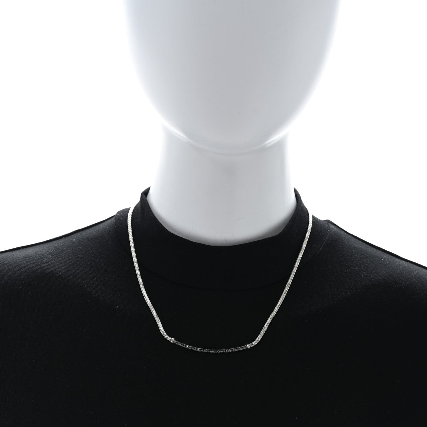JOHN HARDY Sterling Silver Black Diamond Bar Station Necklace