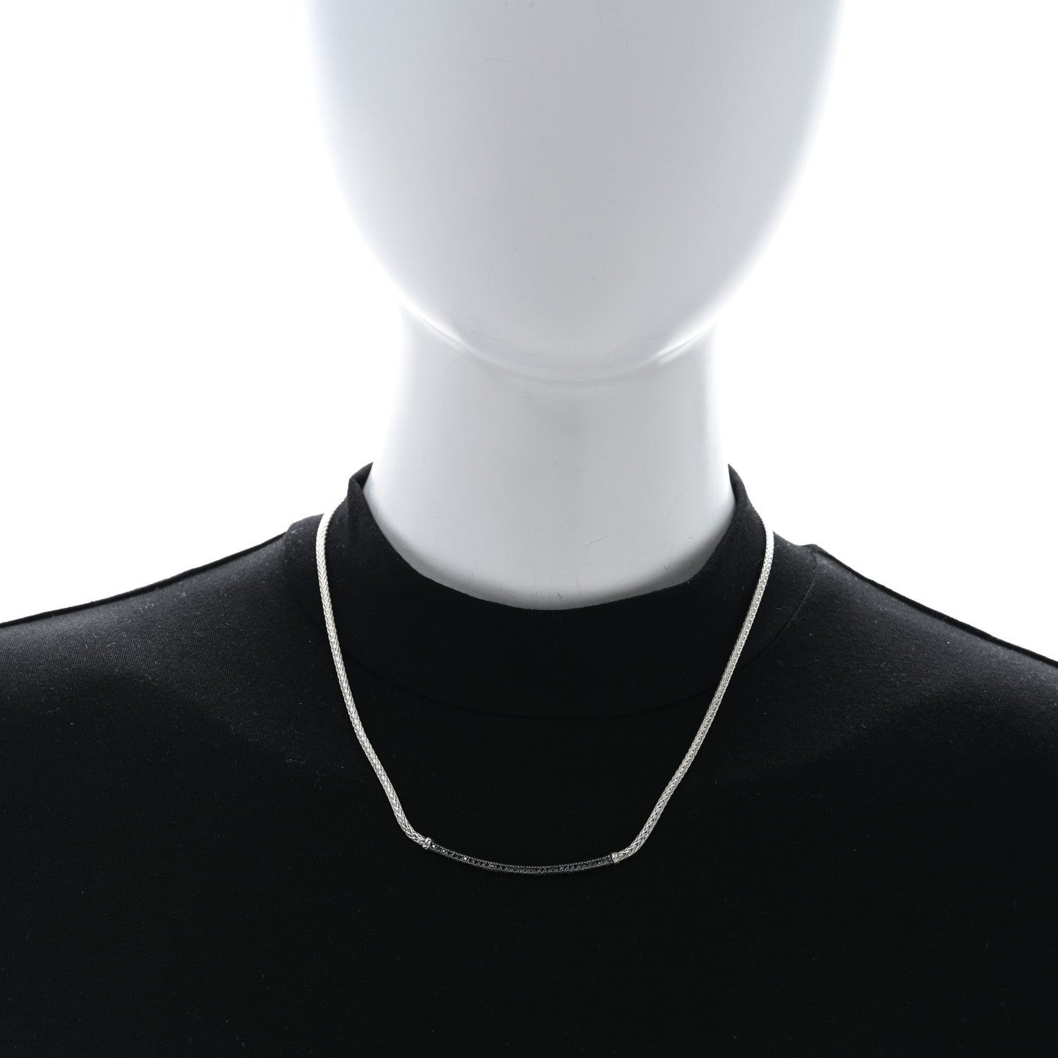 John Hardy JOHN HARDY Sterling Silver Black Diamond Bar Station Necklace 3 of 5