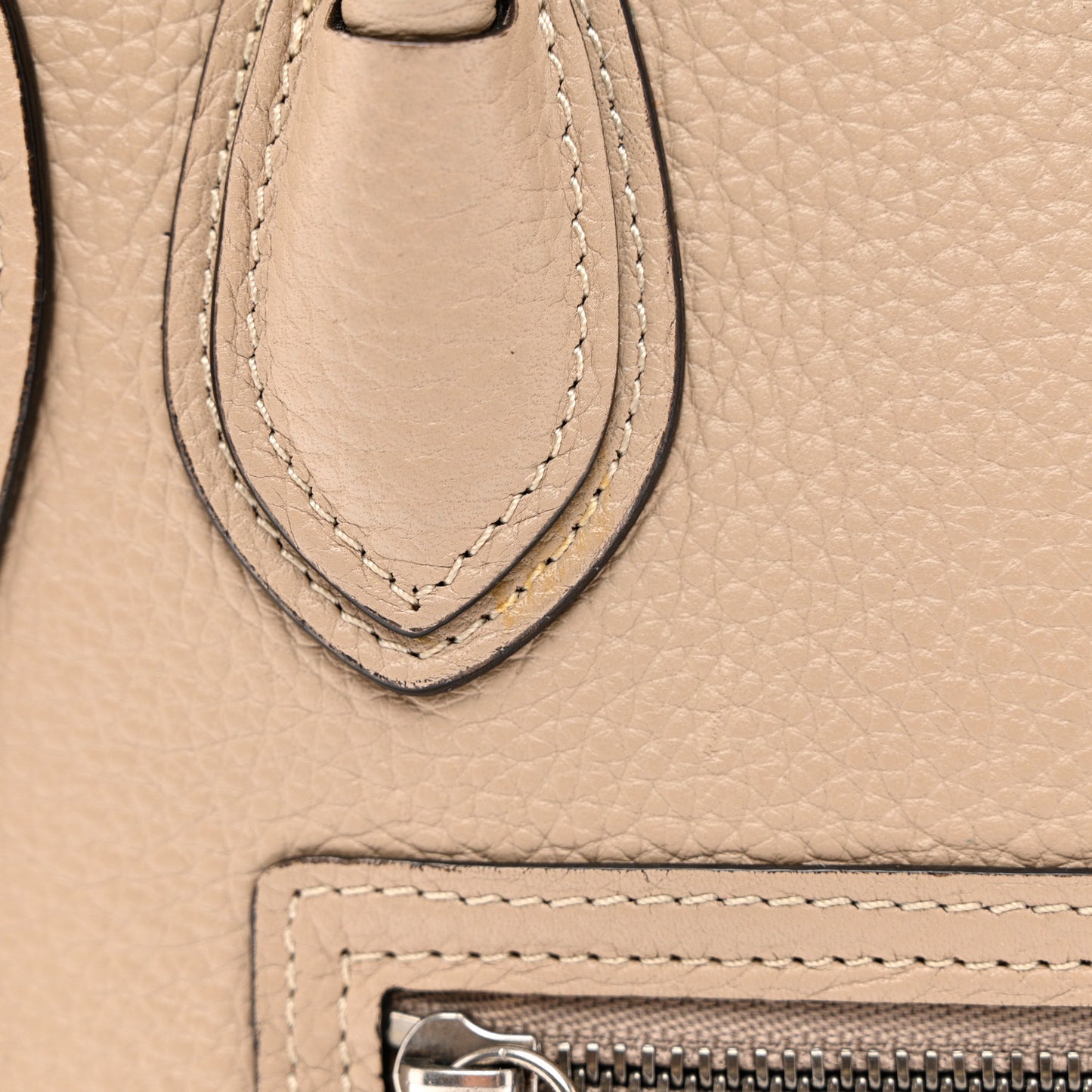 Drummed Calfskin Nano Luggage Dune