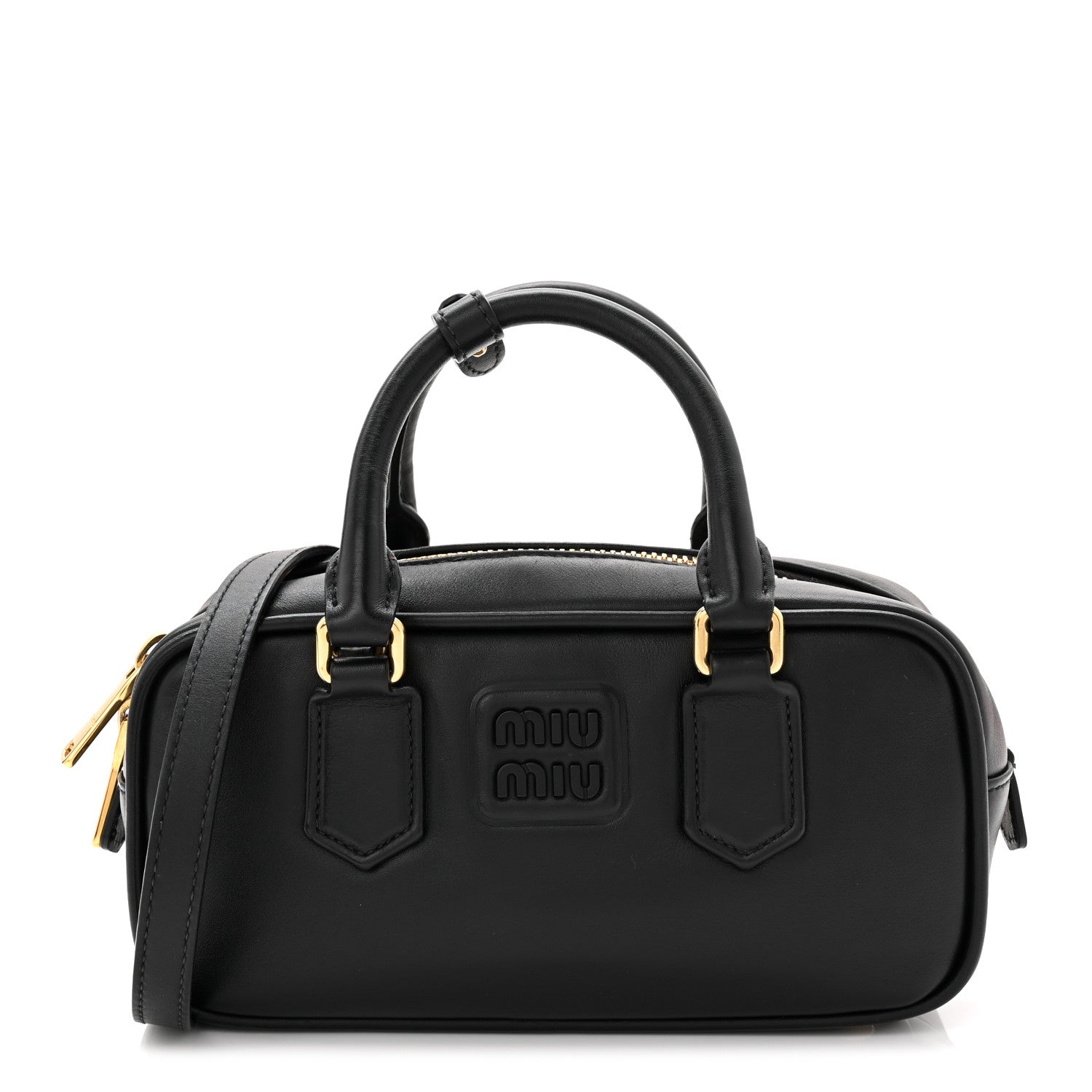 Miu Miu Calfskin Mini Arcadie Top Handle Bag Black 1801635