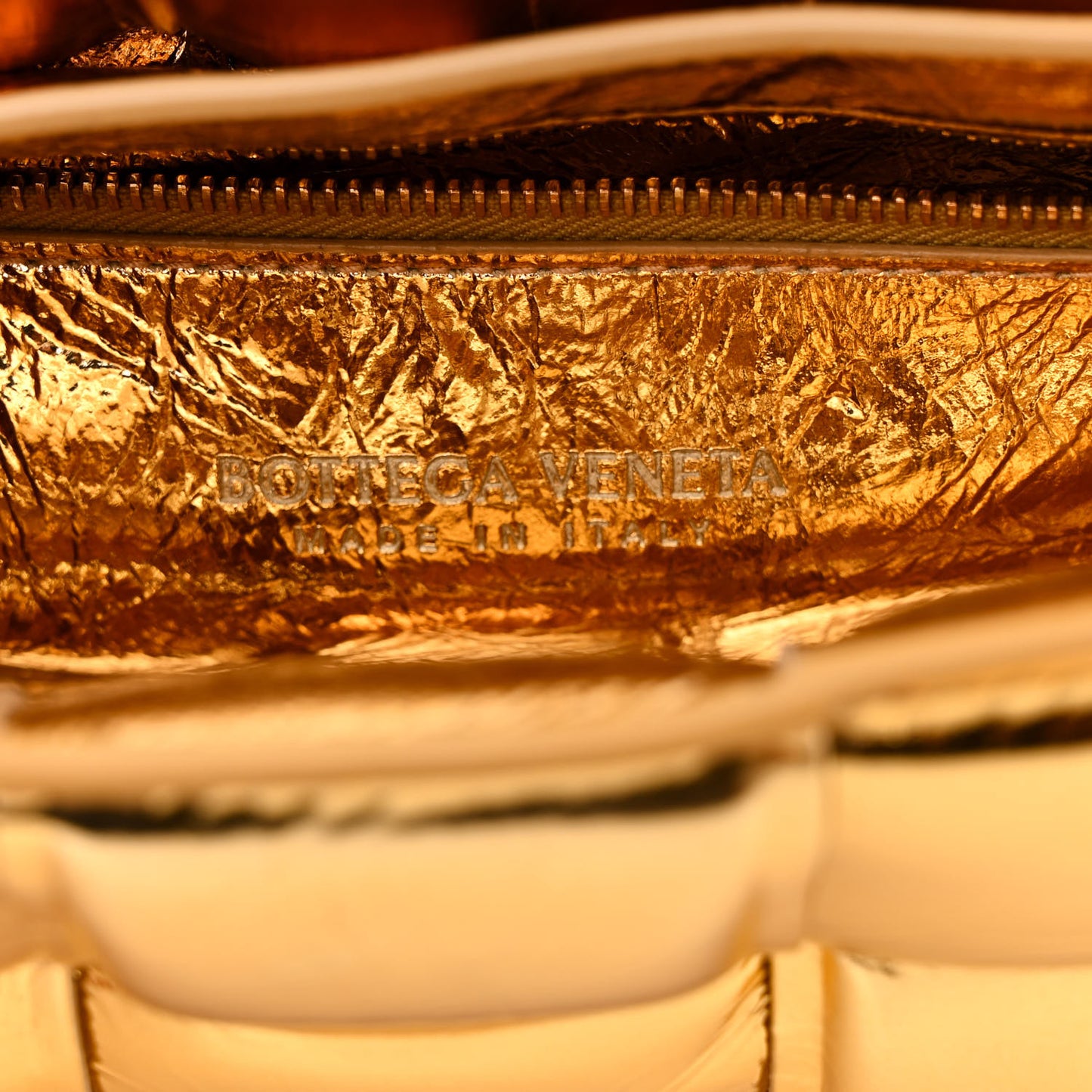 Mirror Lambskin Maxi Intreccio Padded Cassette Crossbody Bag Gold