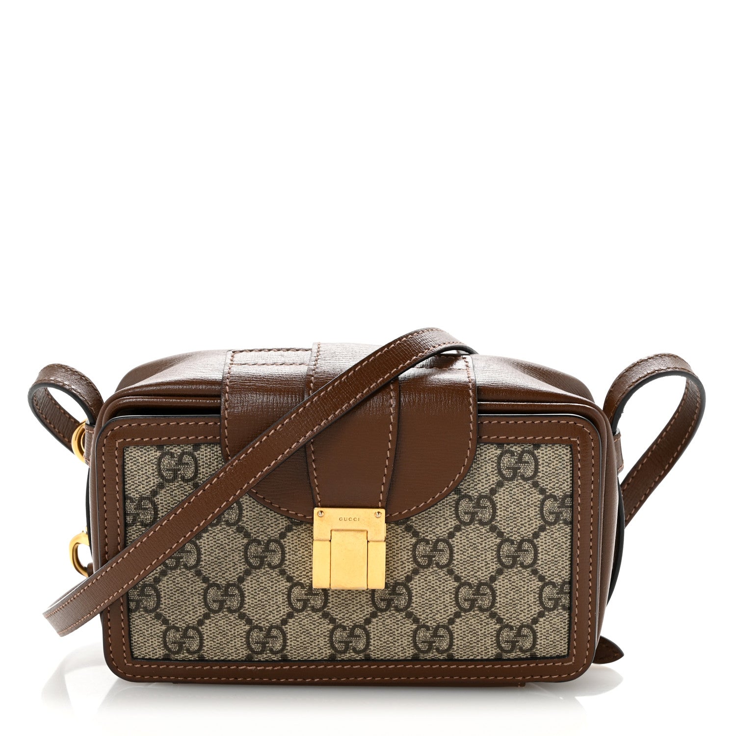 Gucci GG Supreme Monogram Mini Clasp Bag Beige Brown 1891095