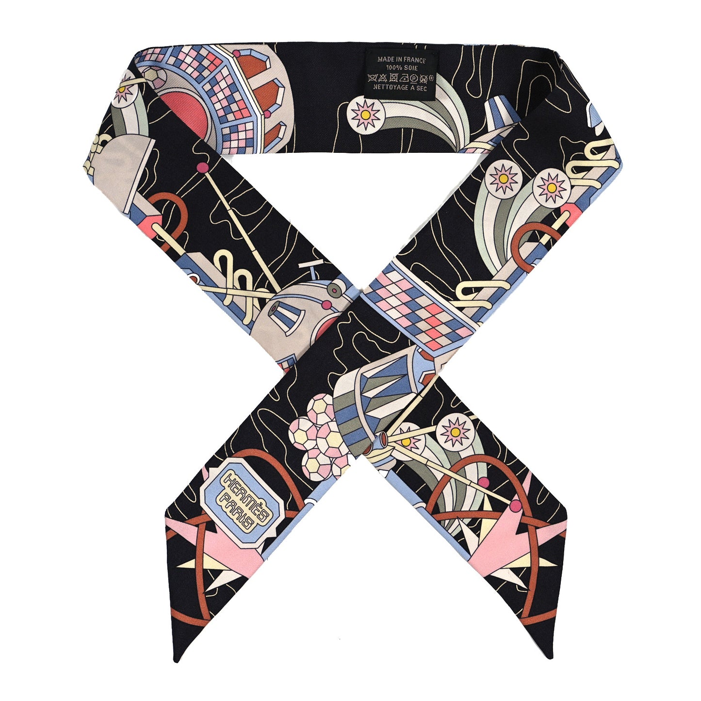 Silk Odyssey Twilly Black Bleu Ciel Rose