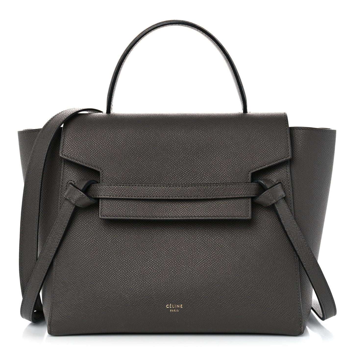 Grained Calfskin Micro Belt Bag Grey