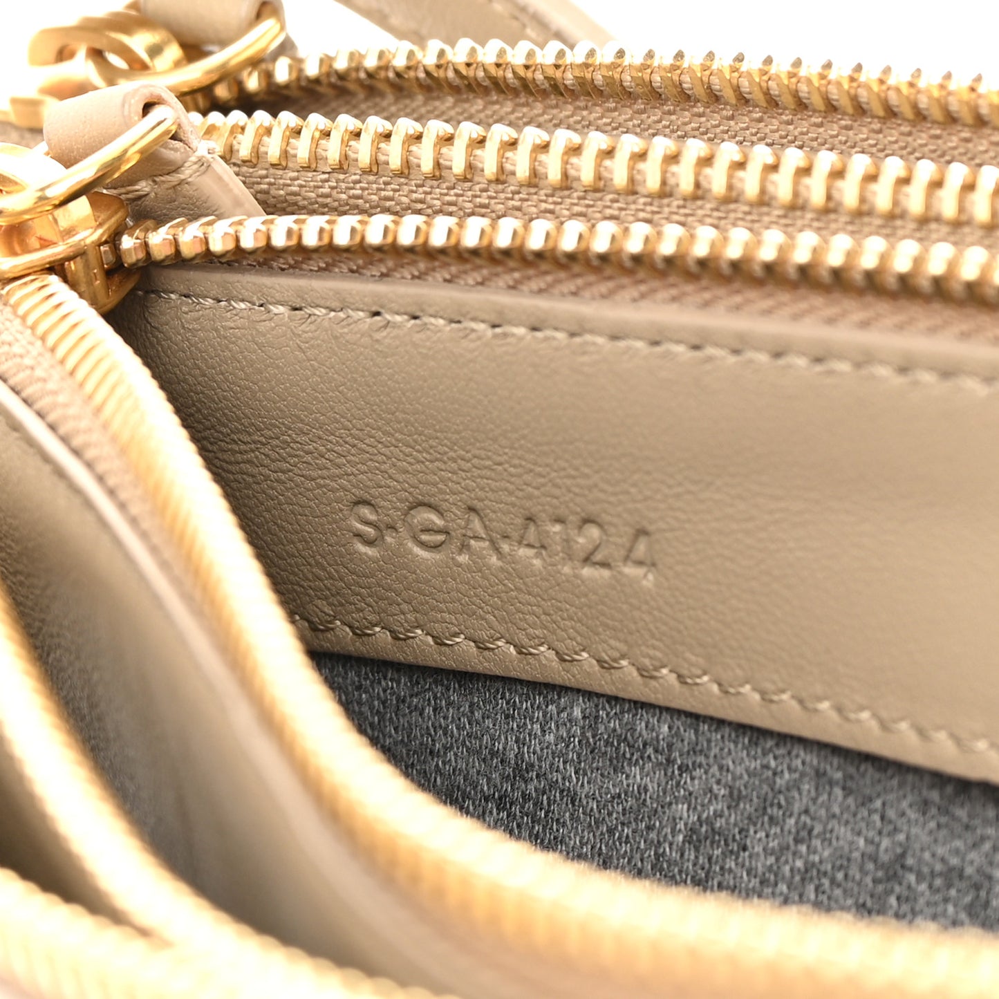 Lambskin Small Trio Crossbody Bag Beige