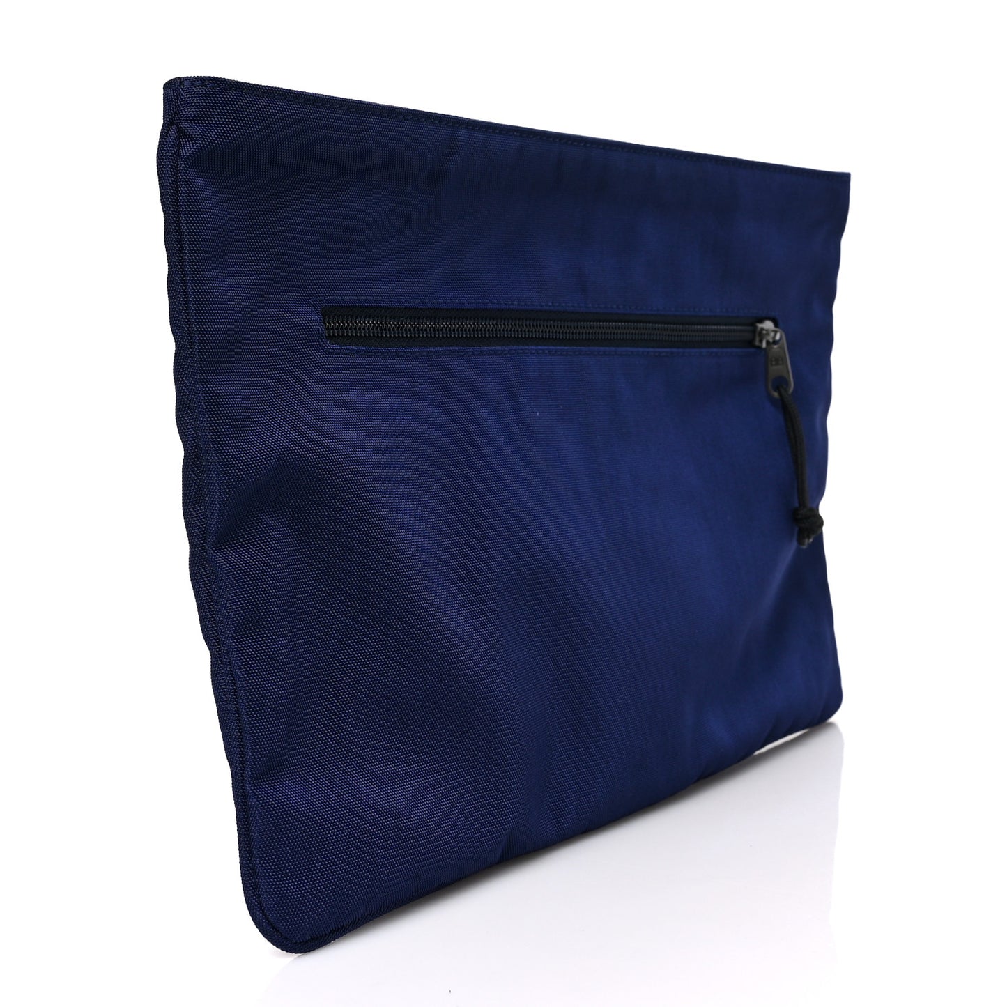 Nylon Political Campaign Logo Embroidered Zip Pouch Bleu Pacifique