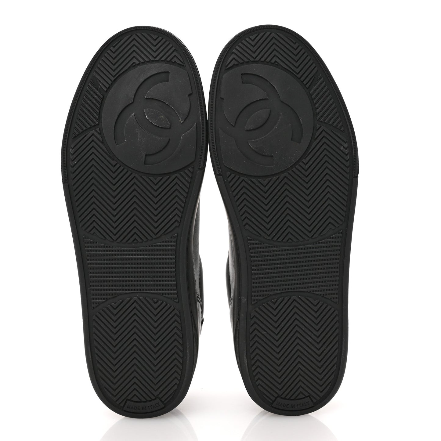 Calfskin Womens CC Logo Sneakers 38.5 Black