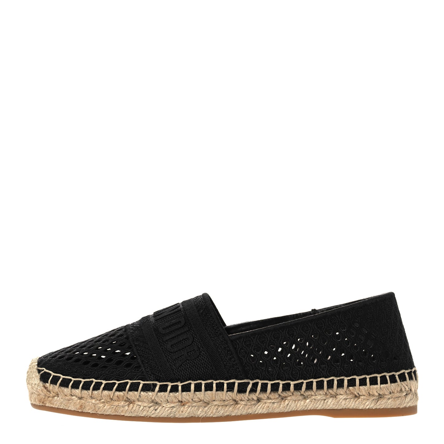 Canvas Embroidered Perforated Granville Espadrille 36.5 Black