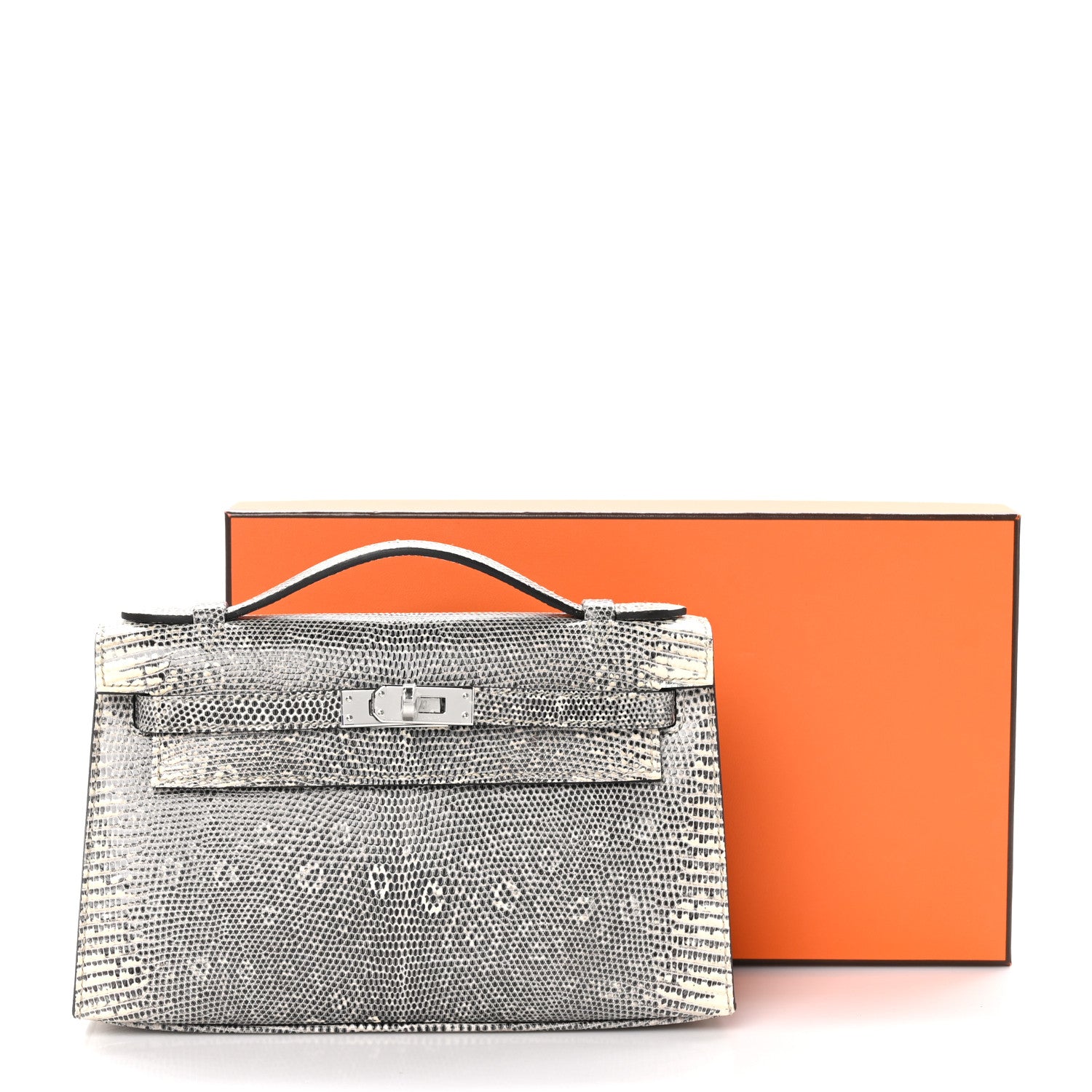 Hermes Lizard Kelly Pochette Clutch Ombre 9 of 9