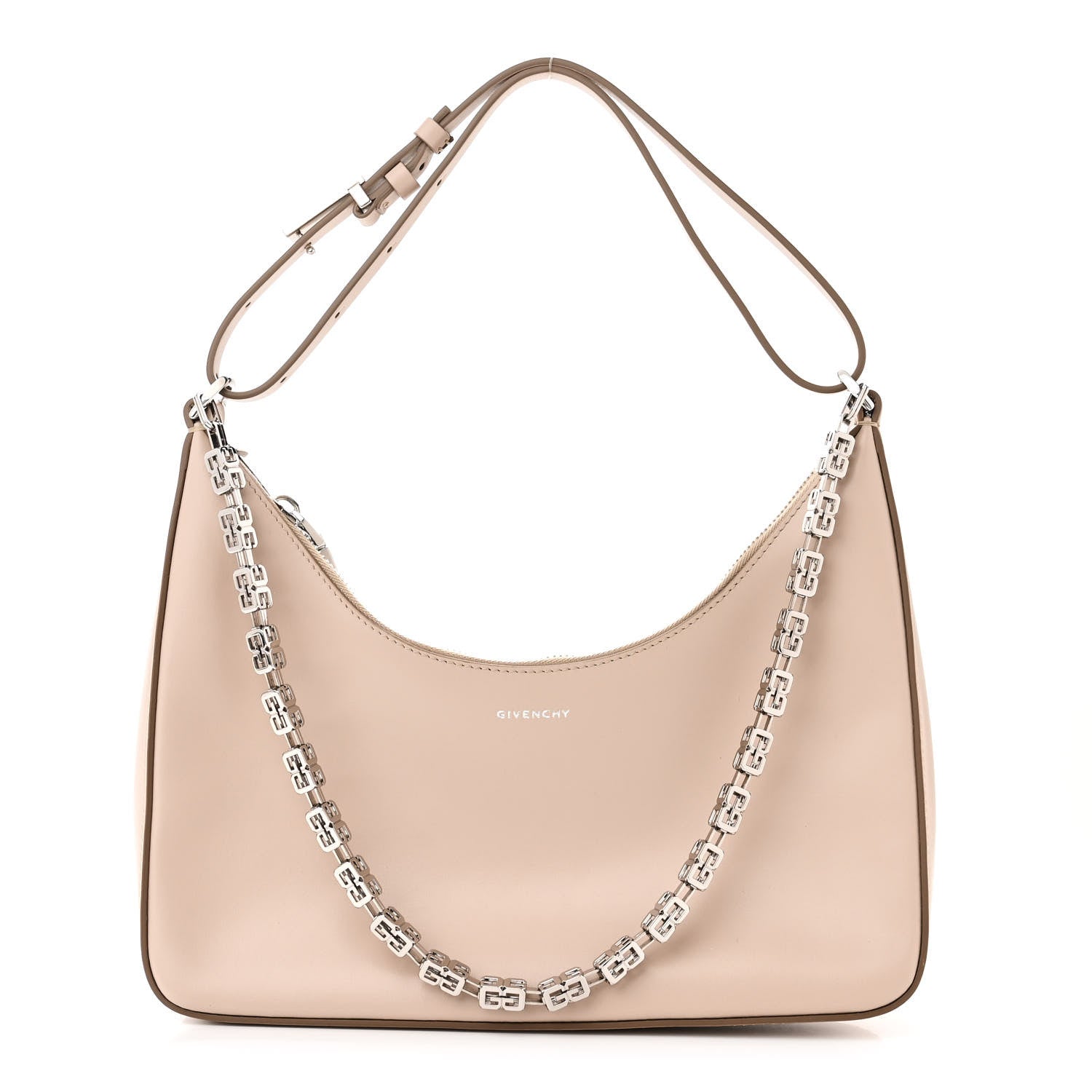 Givenchy Smooth Calfskin Small Moon Cut Out Shoulder Bag Dune 1 of 10