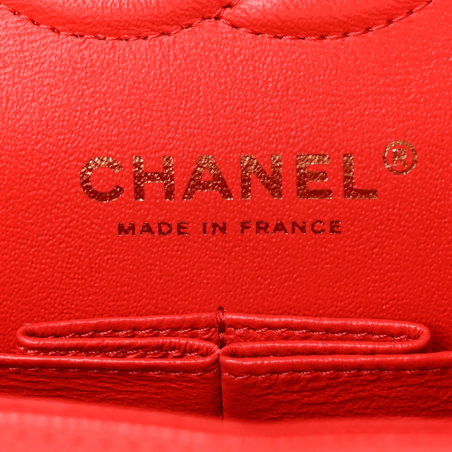 Caviar Quilted Small Double Flap Red