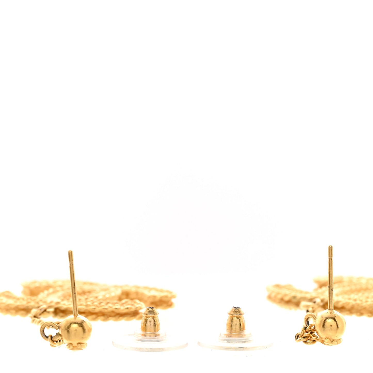 CC Drop Earrings Matte Gold