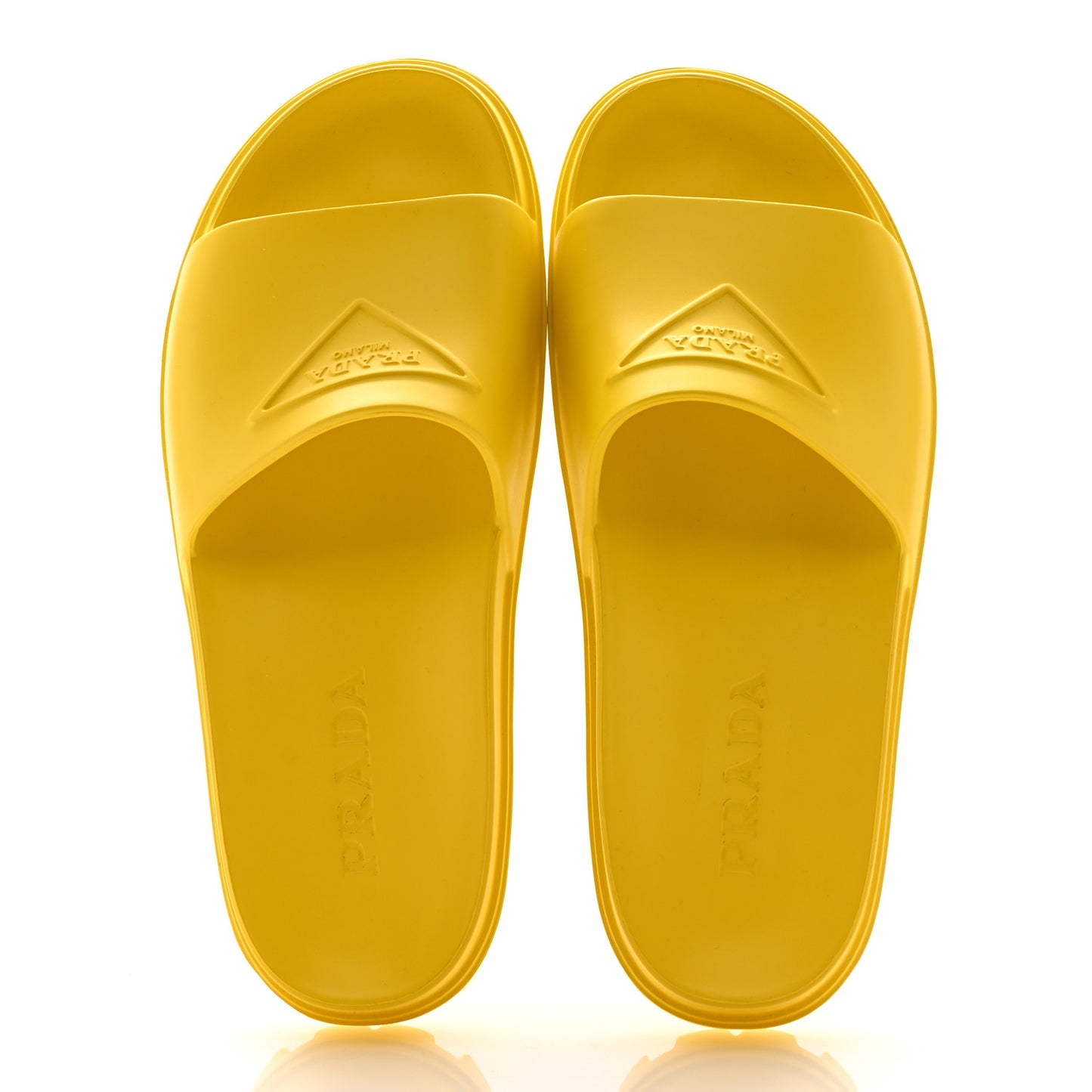 EVA Rubber Triangle Logo Embossed Mens Lug Sole Slide Sandals 43 Sole