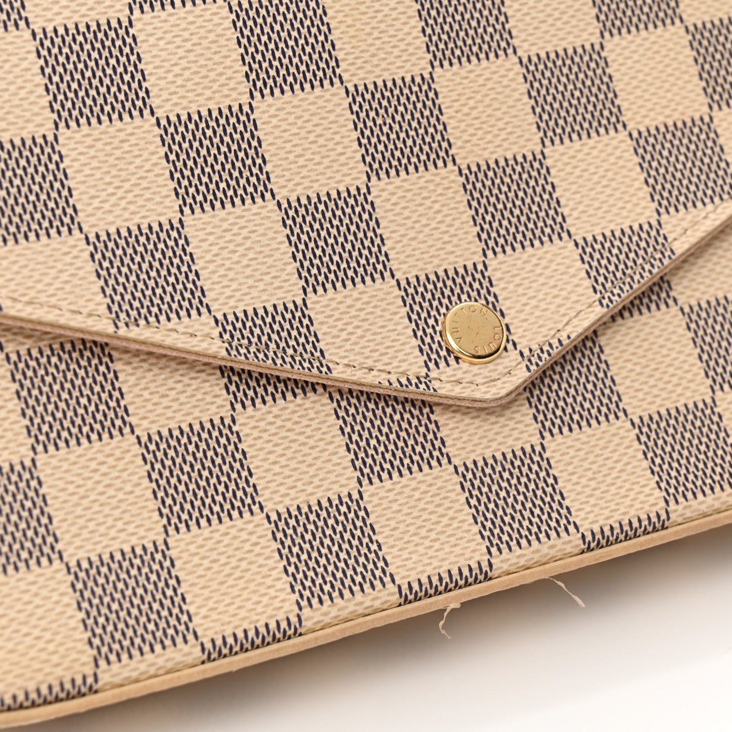 Damier Azur Pochette Felicie Chain Wallet Rose Ballerine