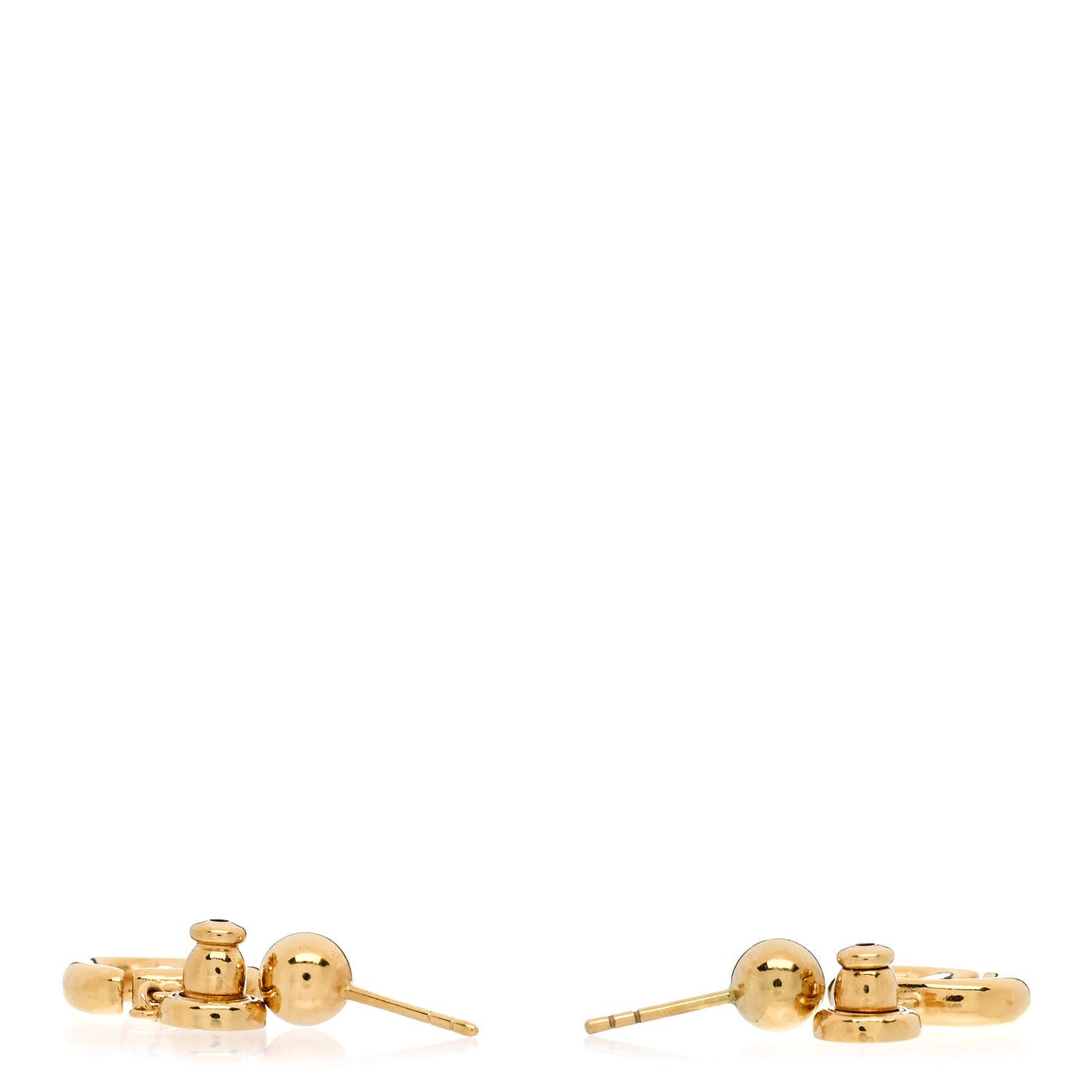 Metal Petit CD Drop Earrings Gold