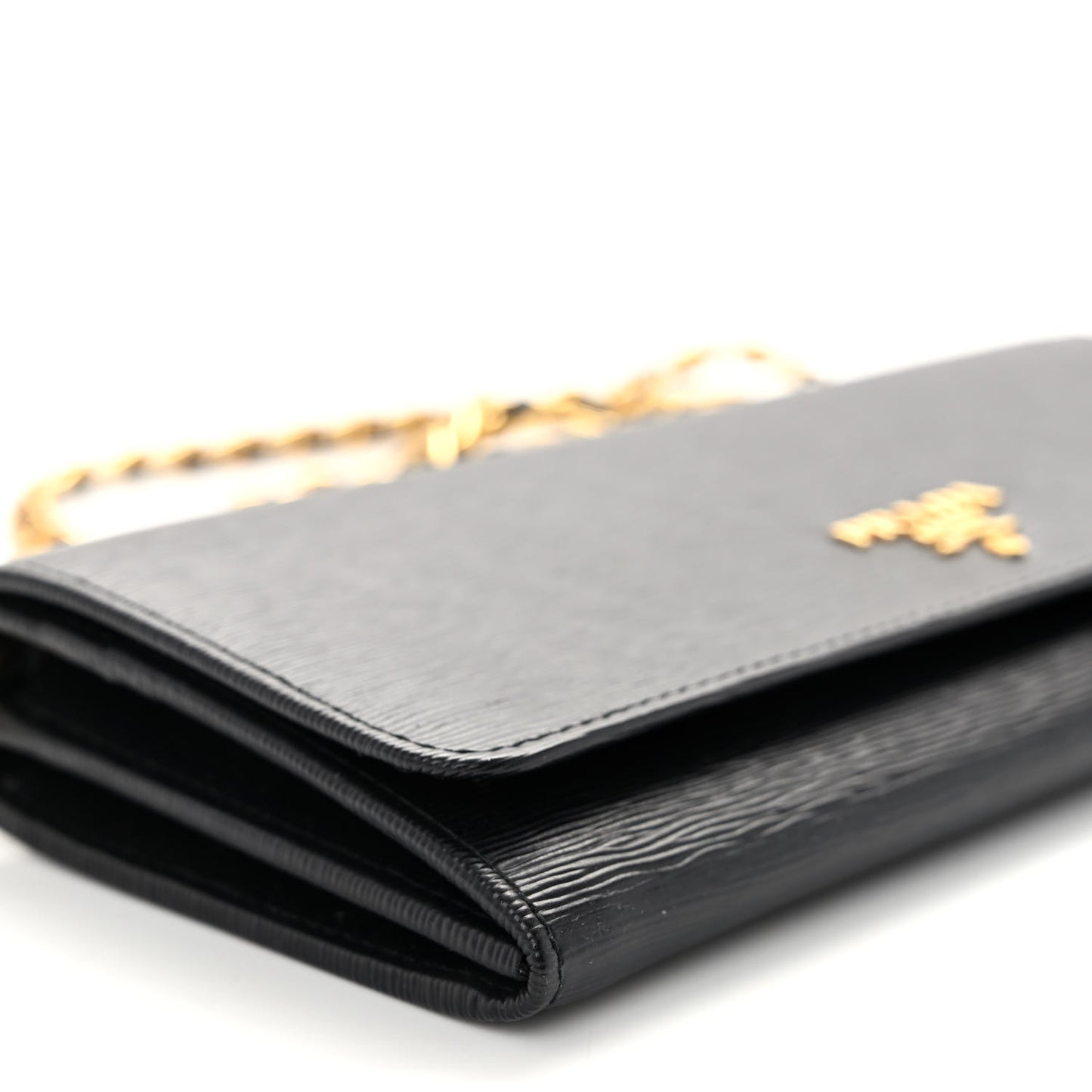 Vitello Move Metal Oro Chain Wallet Black