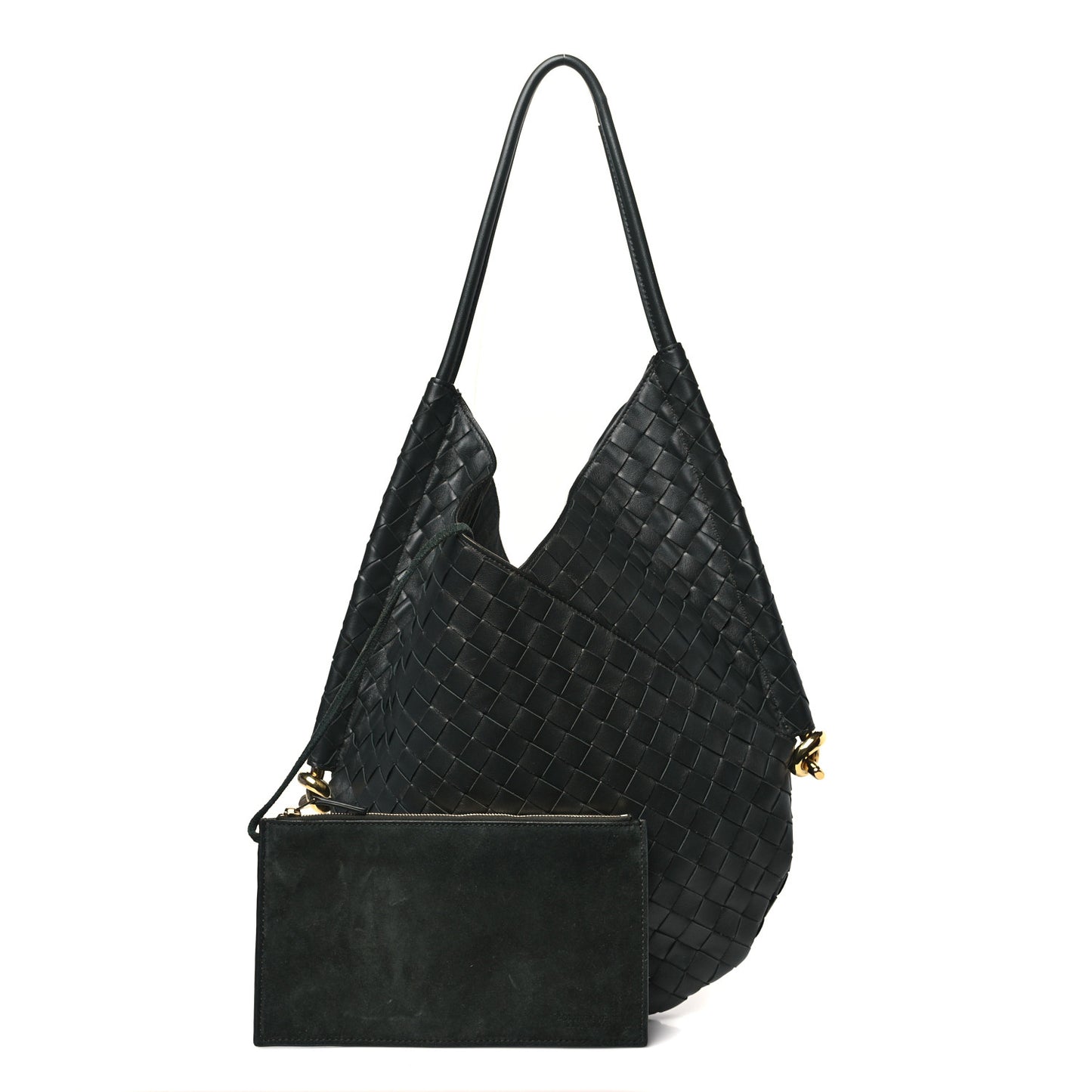 Nappa Intrecciato Medium Solstice Hobo Dark Green