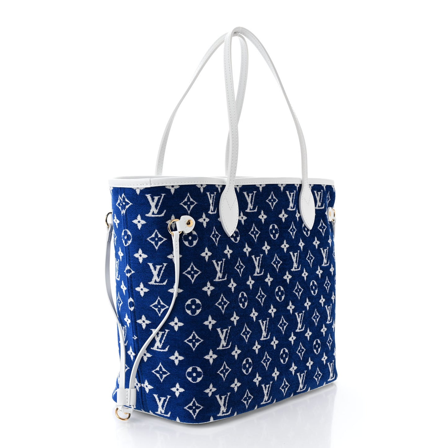 Jacquard Velvet Monogram LV Match Neverfull MM Bleu