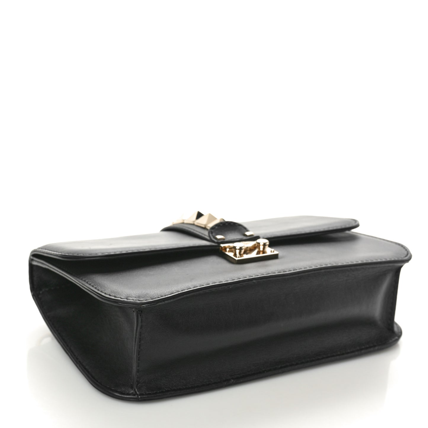 Vitello Medium Glam Lock Rockstud Flap Black