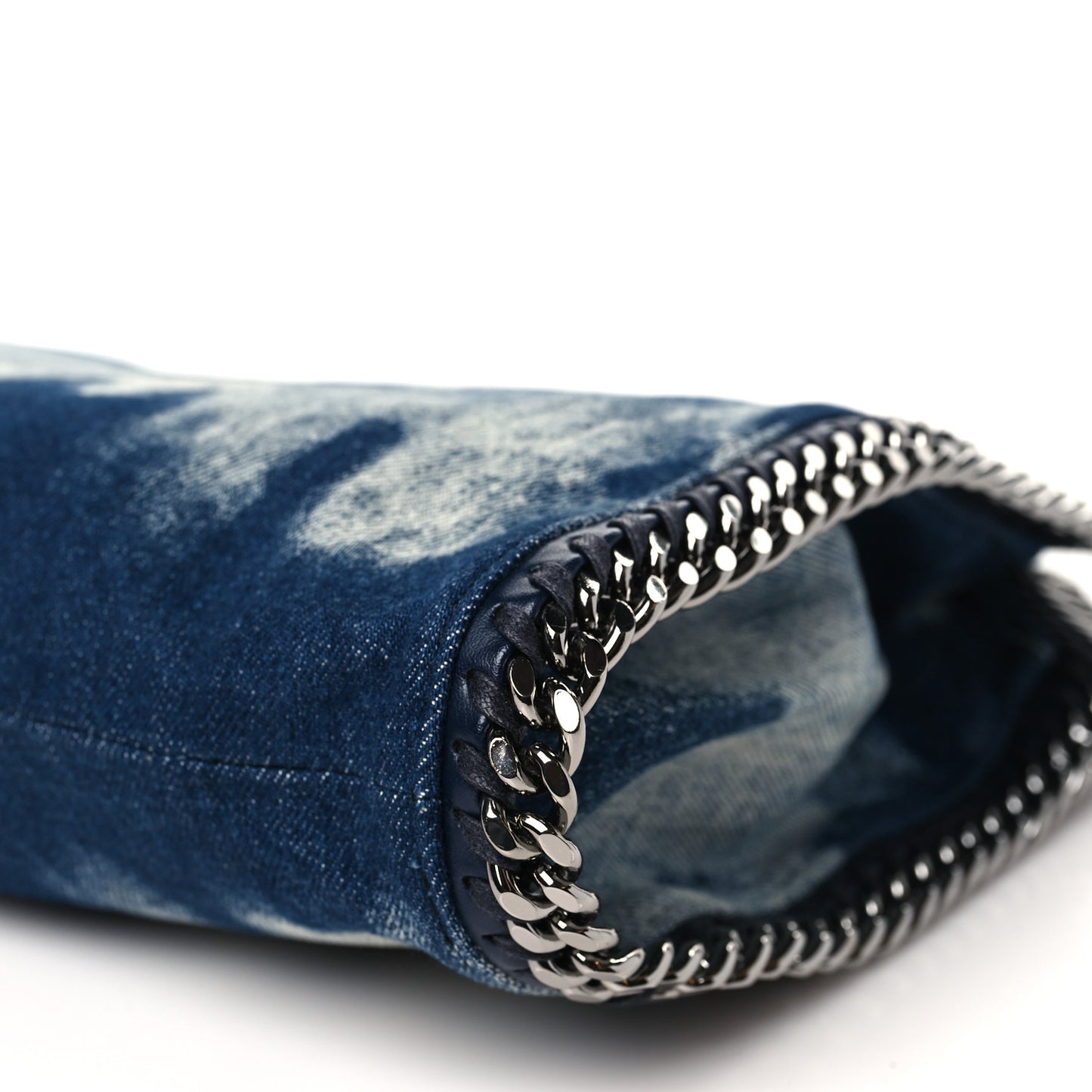 Tie Dye Denim Mini Falabella Fold Over Tote Indigo