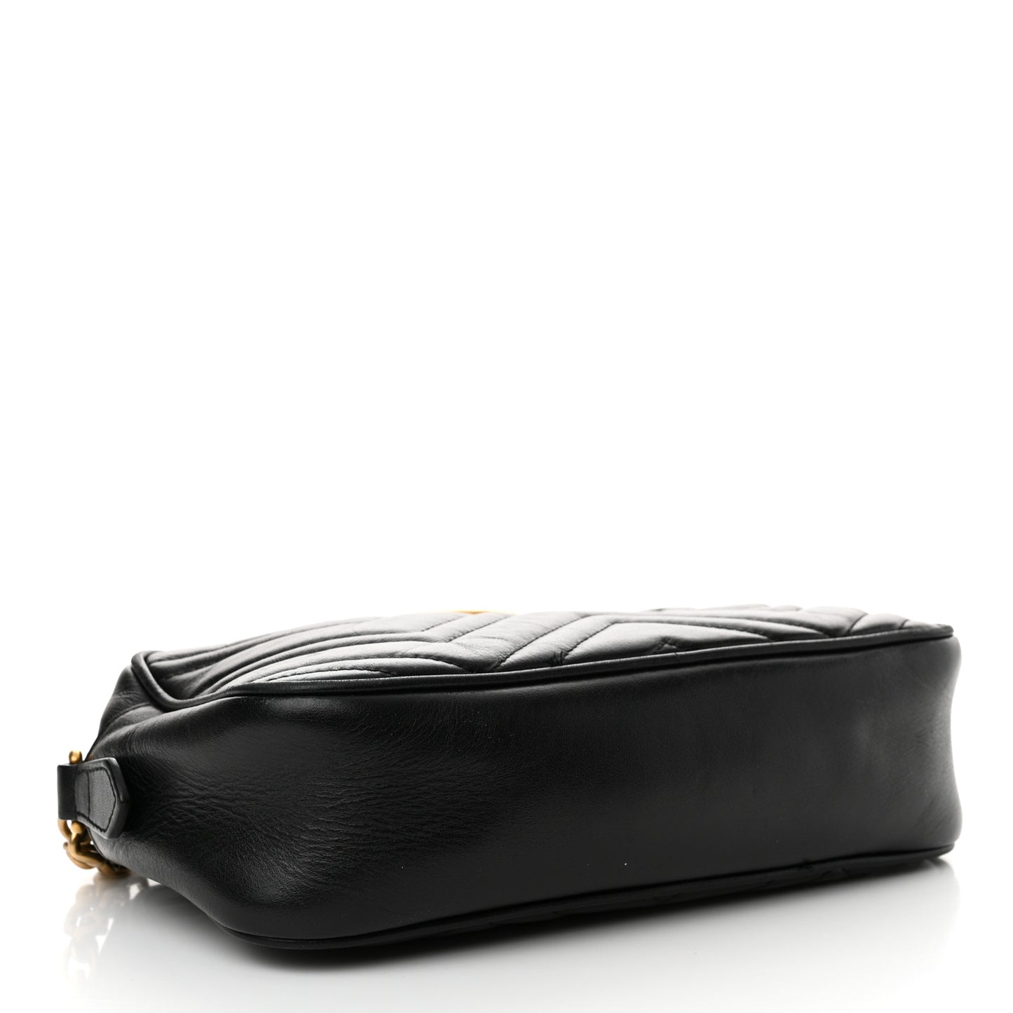 Calfskin Matelasse Small GG Marmont Chain Shoulder Bag Black