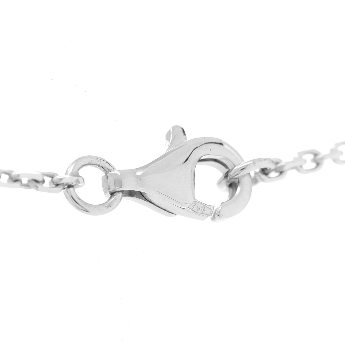 18K White Gold Diamond Small Fil De Camelia Pendant Necklace