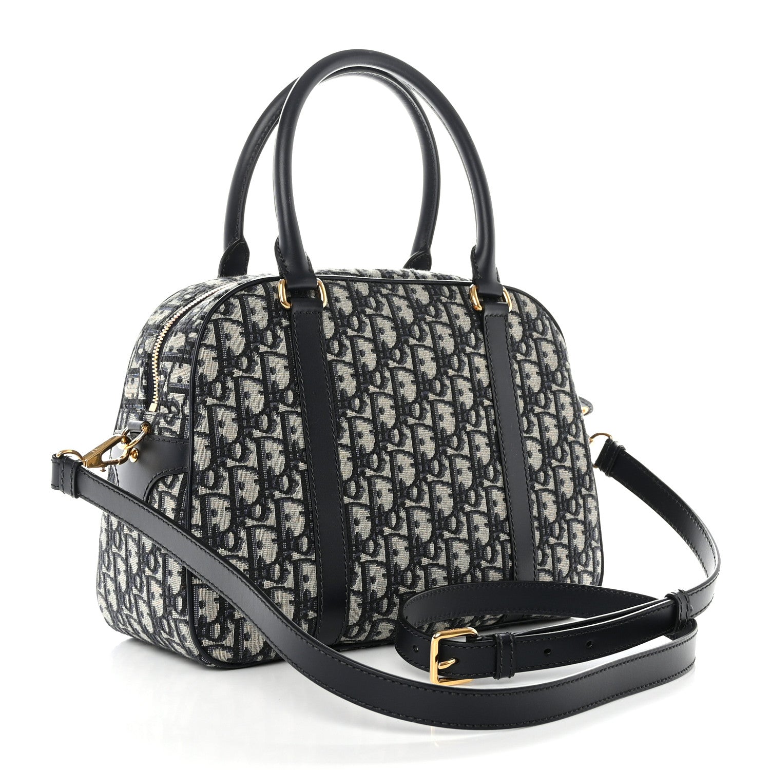 Christian Dior Oblique Large D-Vibe Bowling Bag Navy 4 of 9