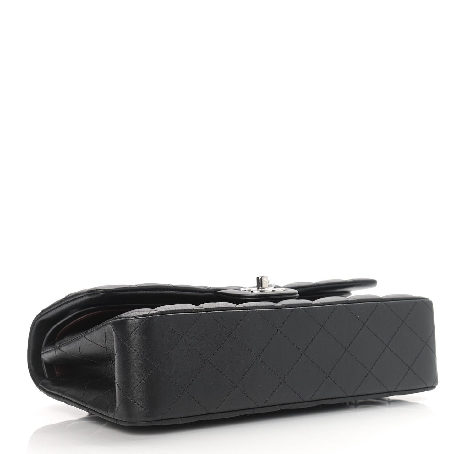Lambskin Quilted Medium Double Flap Black