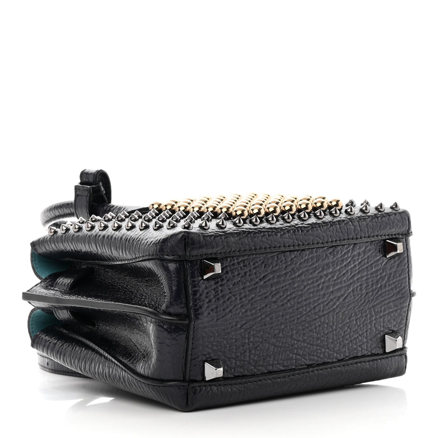 Calfskin Studded Mini Milla Tote Blue