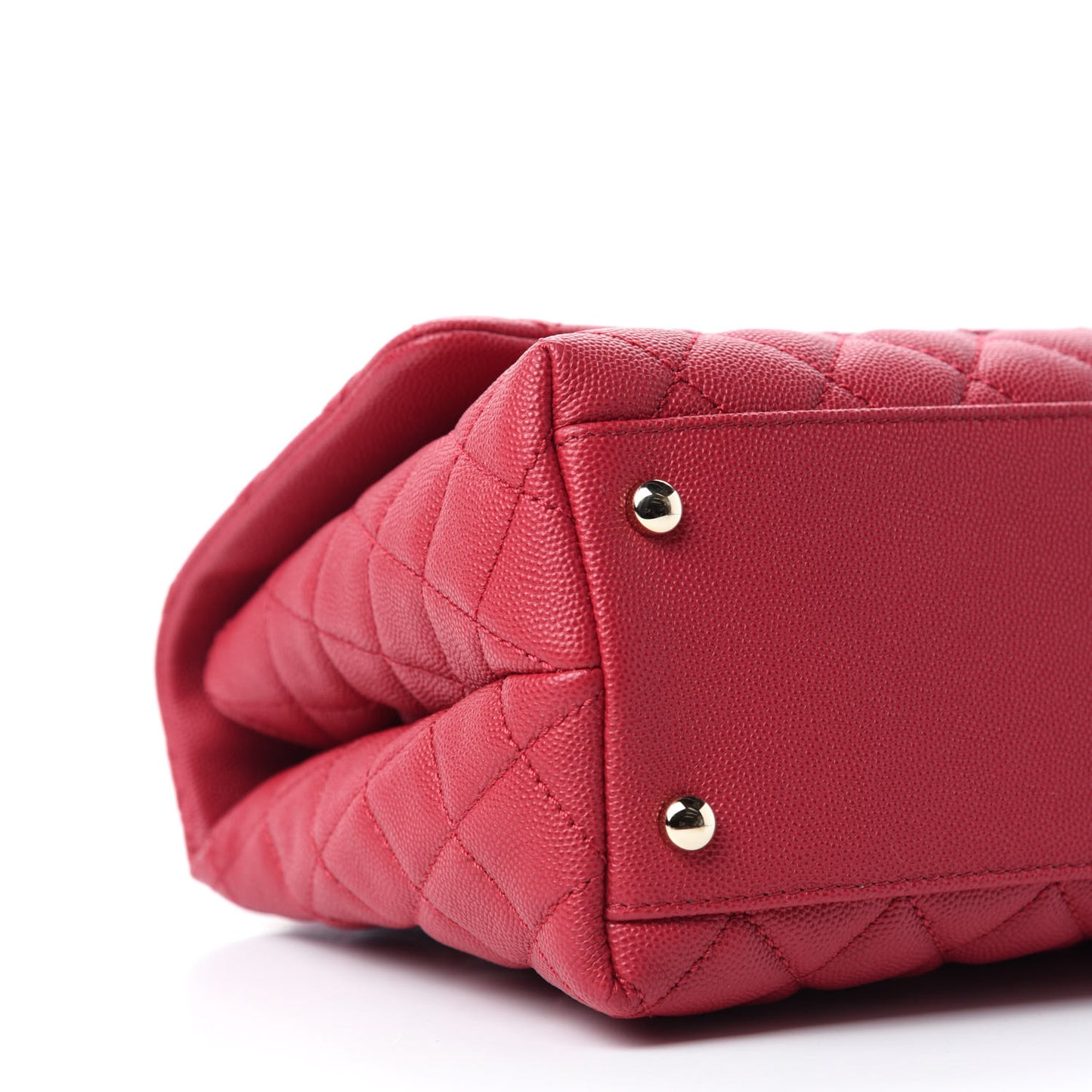 Caviar Quilted Small Coco Handle Flap Fuchsia