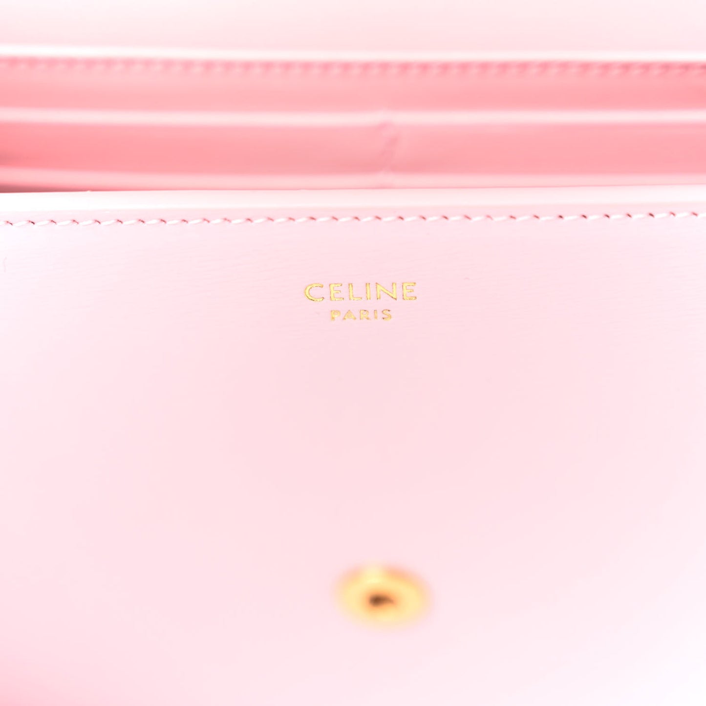 Shiny Calfskin Triomphe Margo Wallet on Chain Pastel Pink